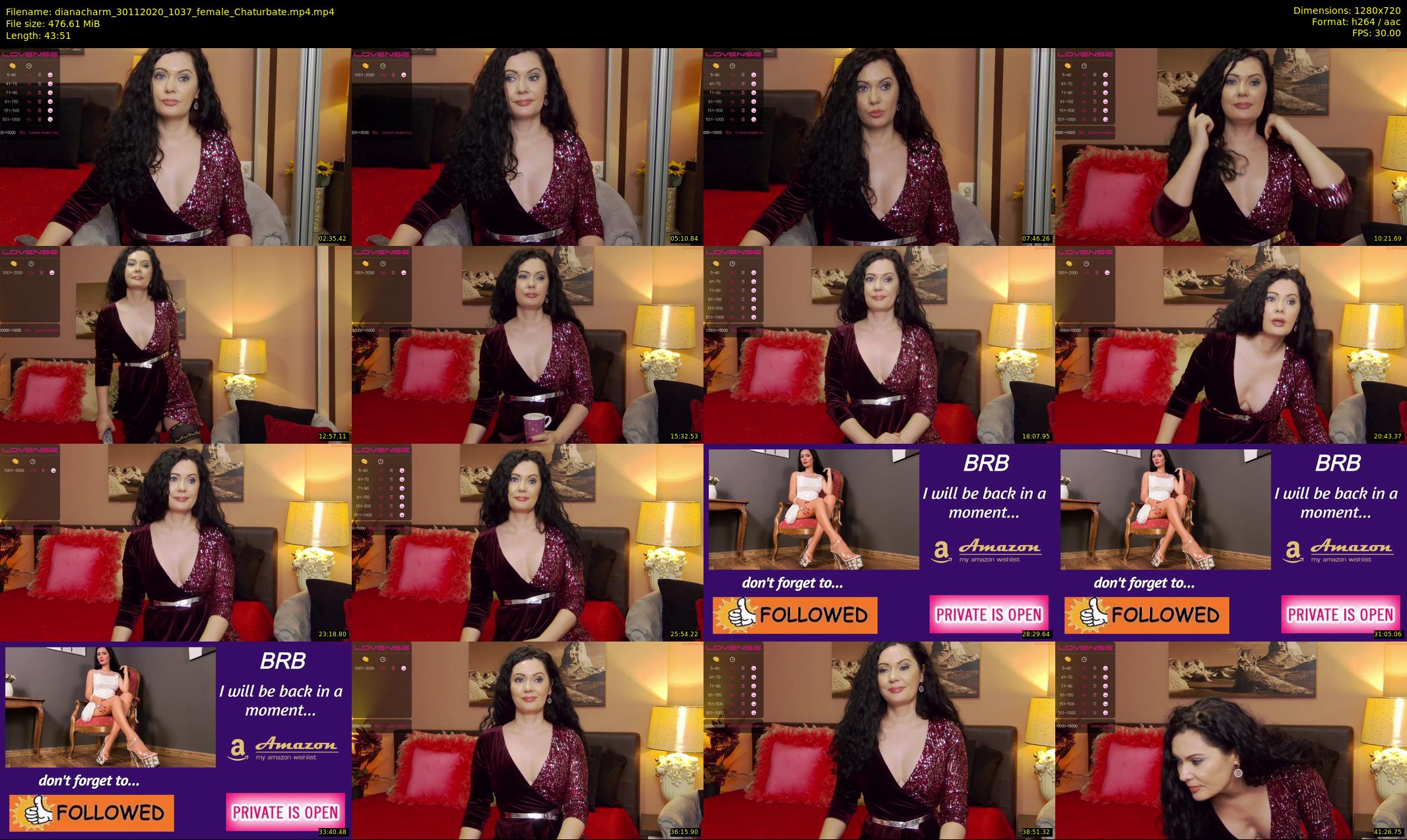 dianacharm — 44 minute Chaturbate female cam show recording, 720p, Nov 30, 2020