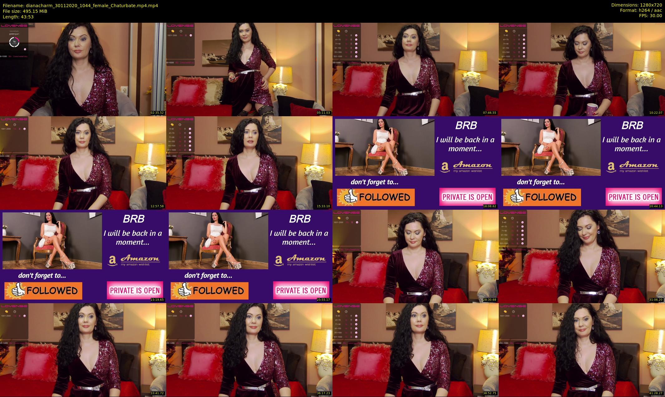 dianacharm — 44 minute Chaturbate female cam show recording, 720p, Nov 30, 2020