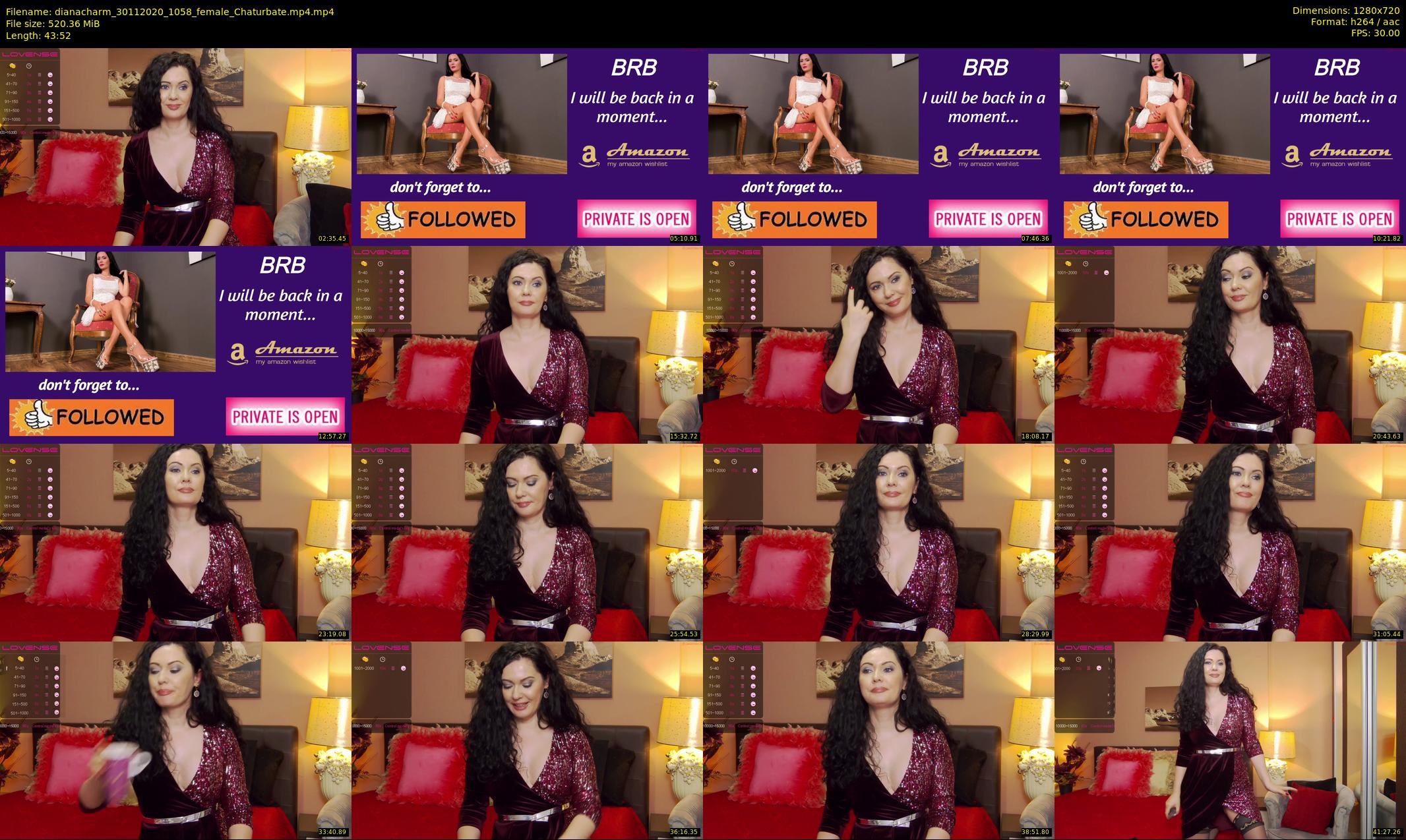 dianacharm — 44 minute Chaturbate female cam show recording, 720p, Nov 30, 2020