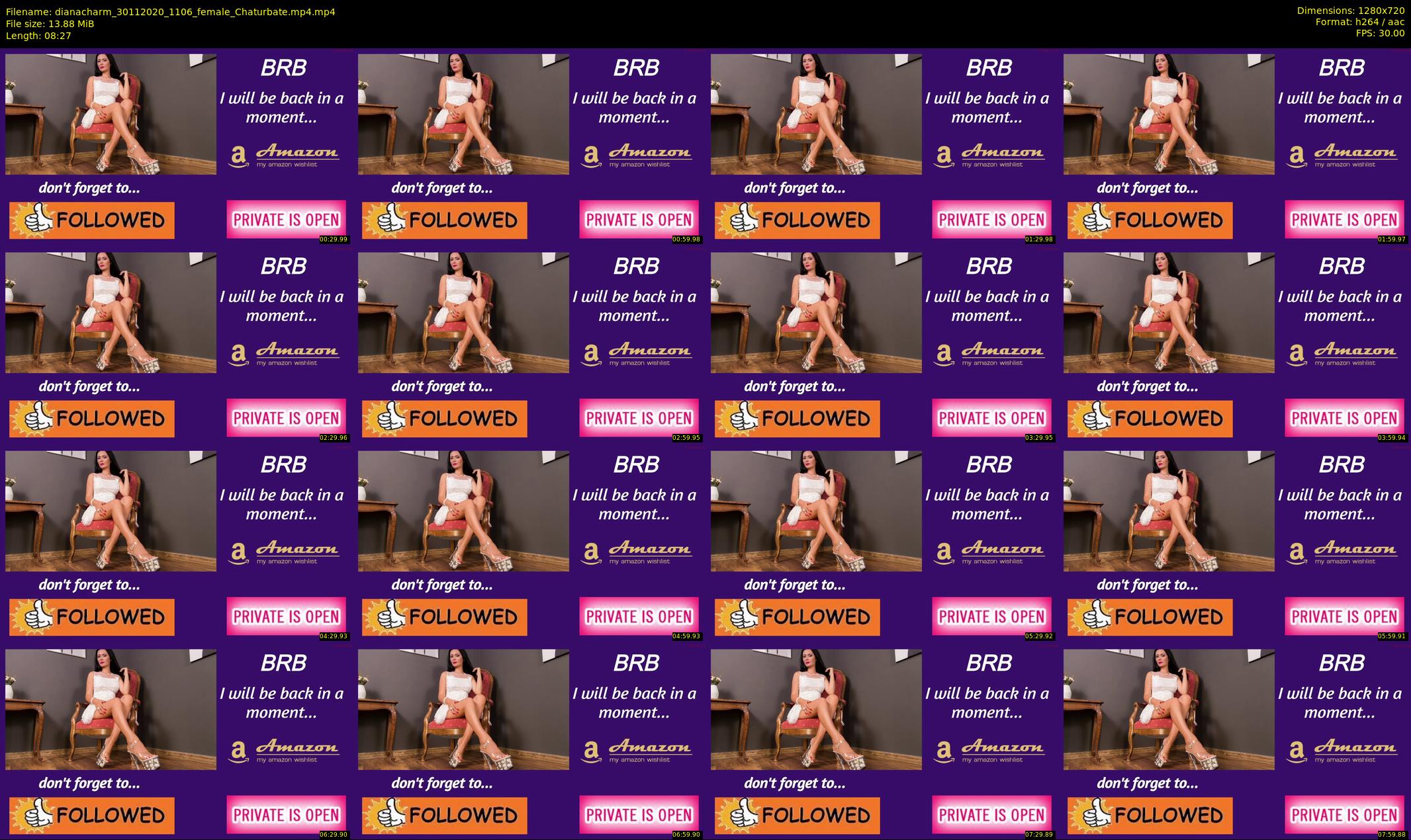 dianacharm — 9 minute Chaturbate female cam show recording, 720p, Nov 30, 2020