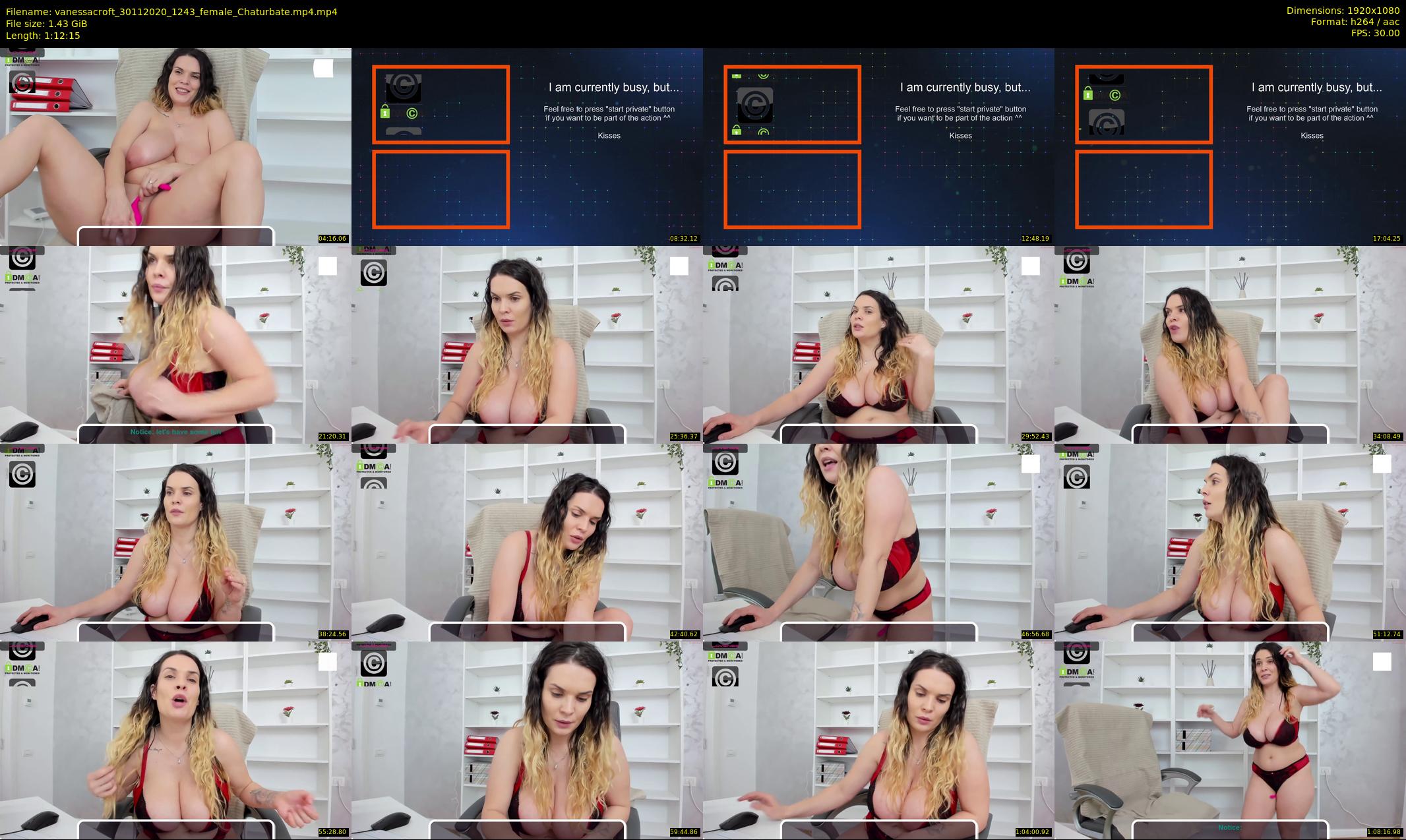vanessacroft — 73 minute Chaturbate female cam show recording, 1080p, Nov 30, 2020