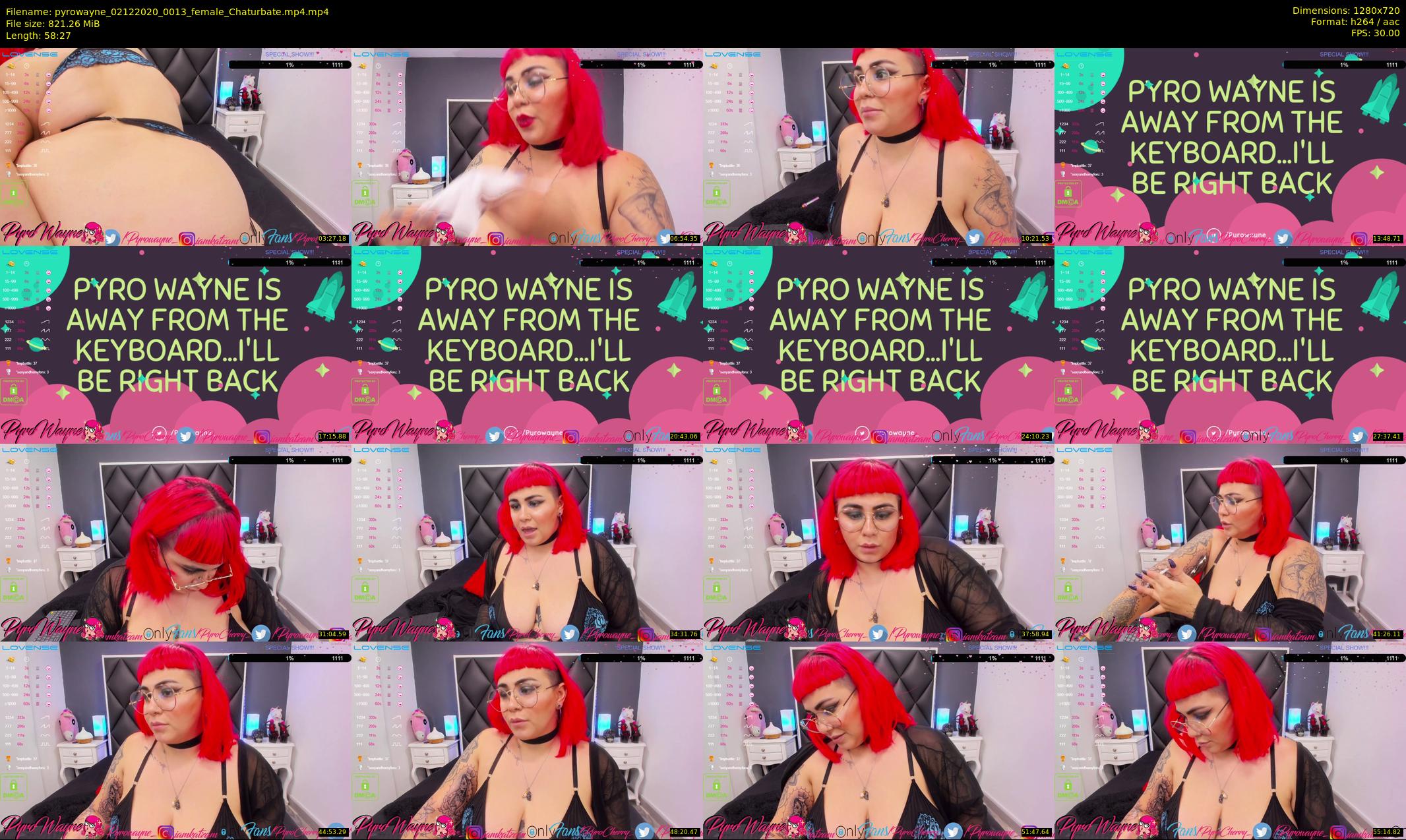 pyrowayne — 59 minute Chaturbate female cam show recording, 720p, Dec 2, 2020