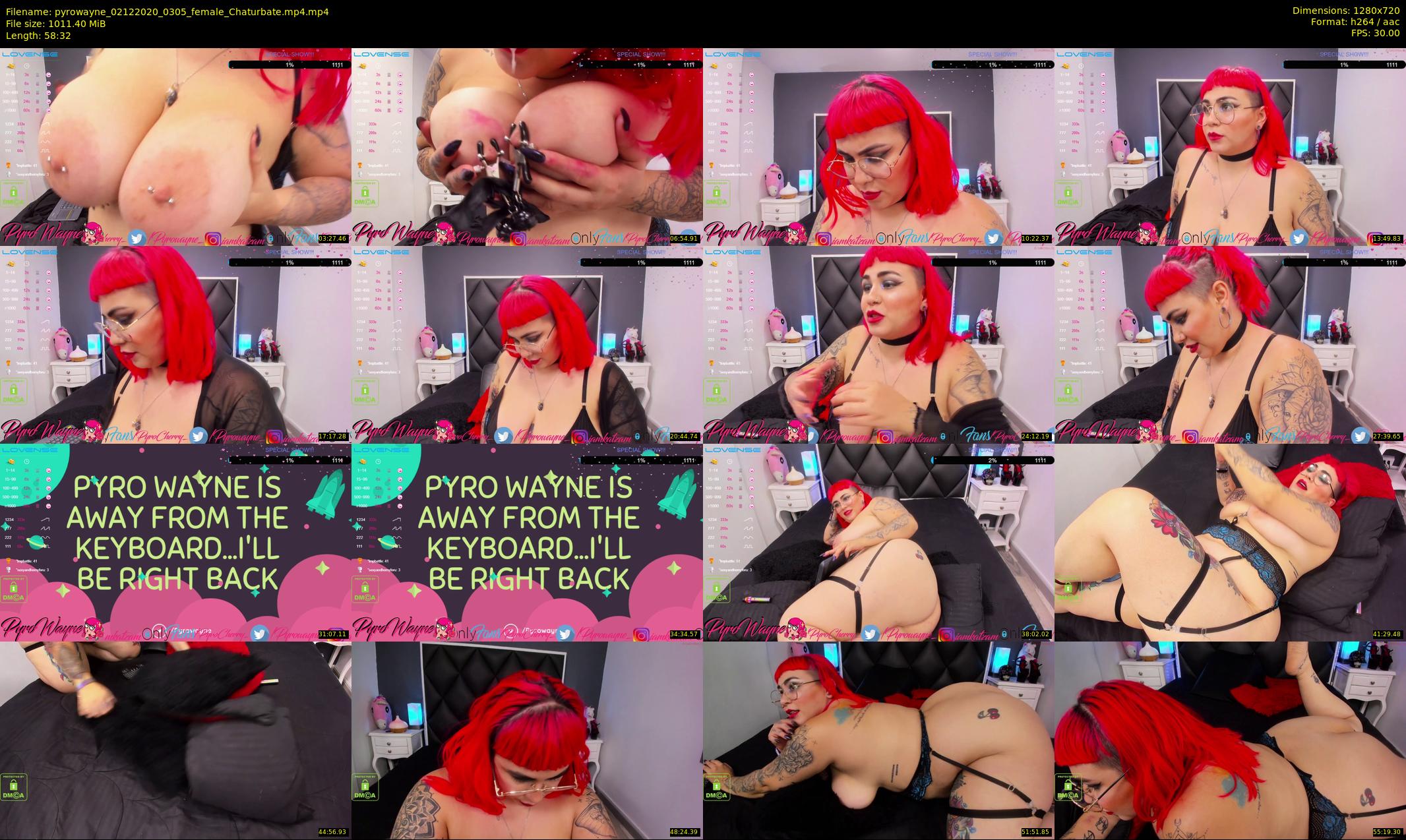 pyrowayne — 59 minute Chaturbate female cam show recording, 720p, Dec 2, 2020