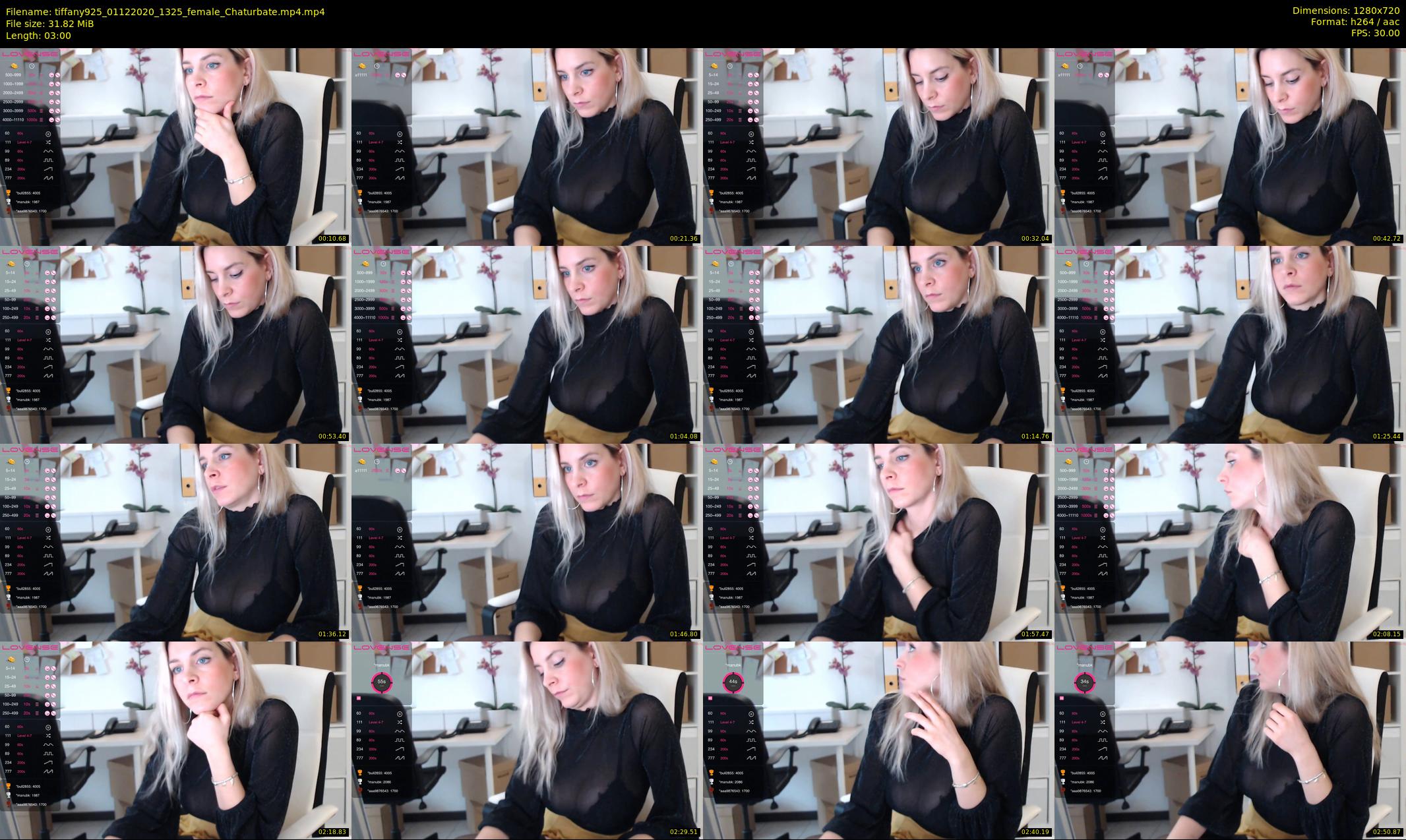 tiffany925 — 3 minute Chaturbate female cam show recording, 720p, Dec 1, 2020
