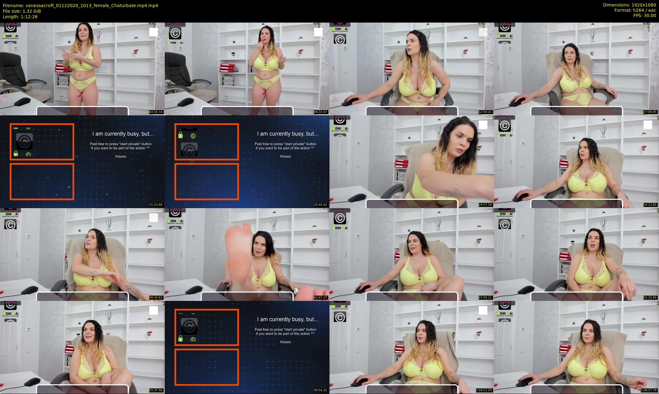 vanessacroft — 73 minute Chaturbate female cam show recording, 1080p, Dec 1, 2020