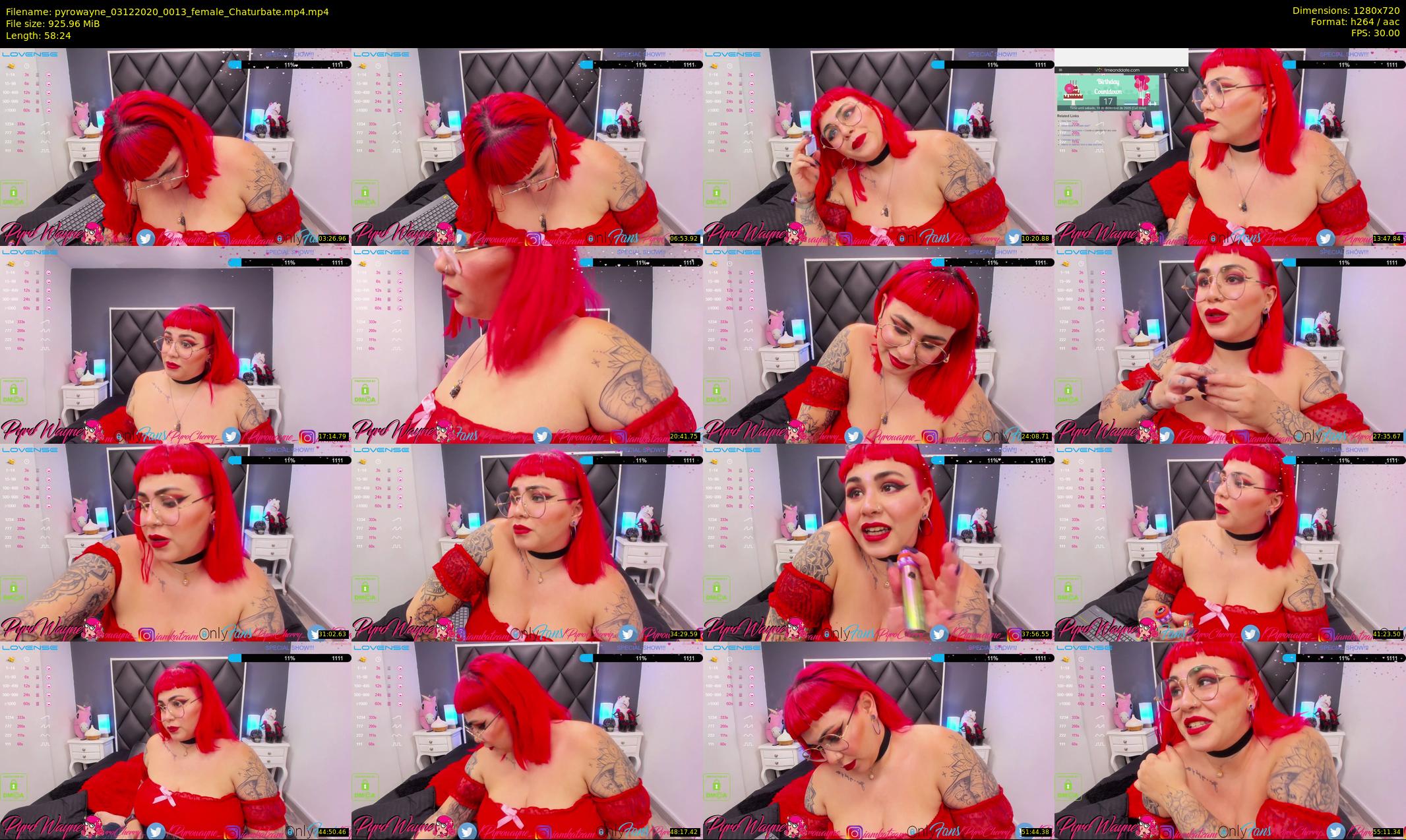 pyrowayne — 59 minute Chaturbate female cam show recording, 720p, Dec 3, 2020