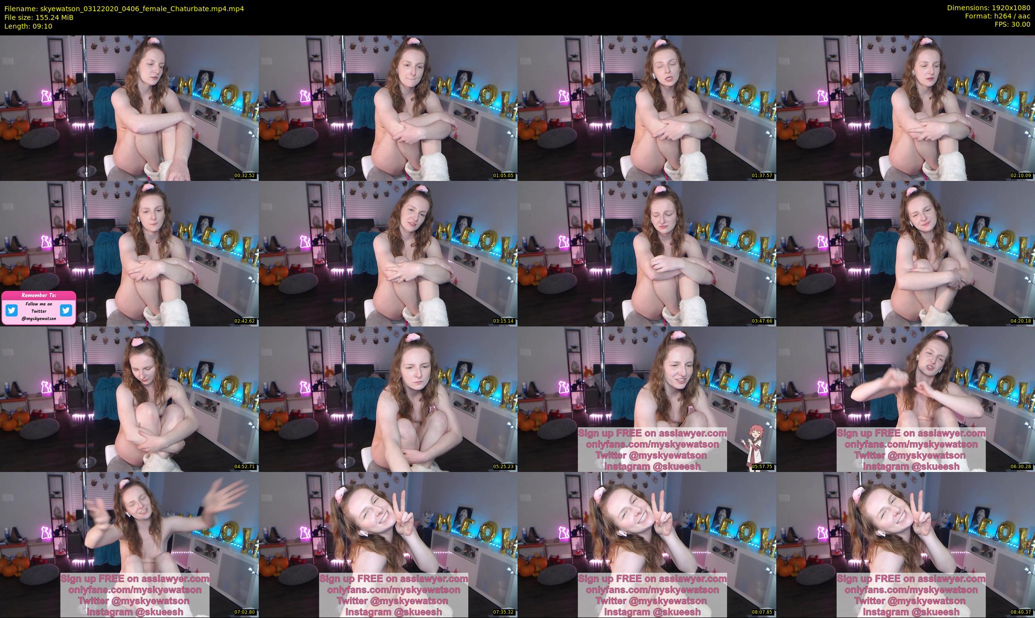 skyewatson — 10 minute Chaturbate female cam show recording, 1080p, Dec 3, 2020