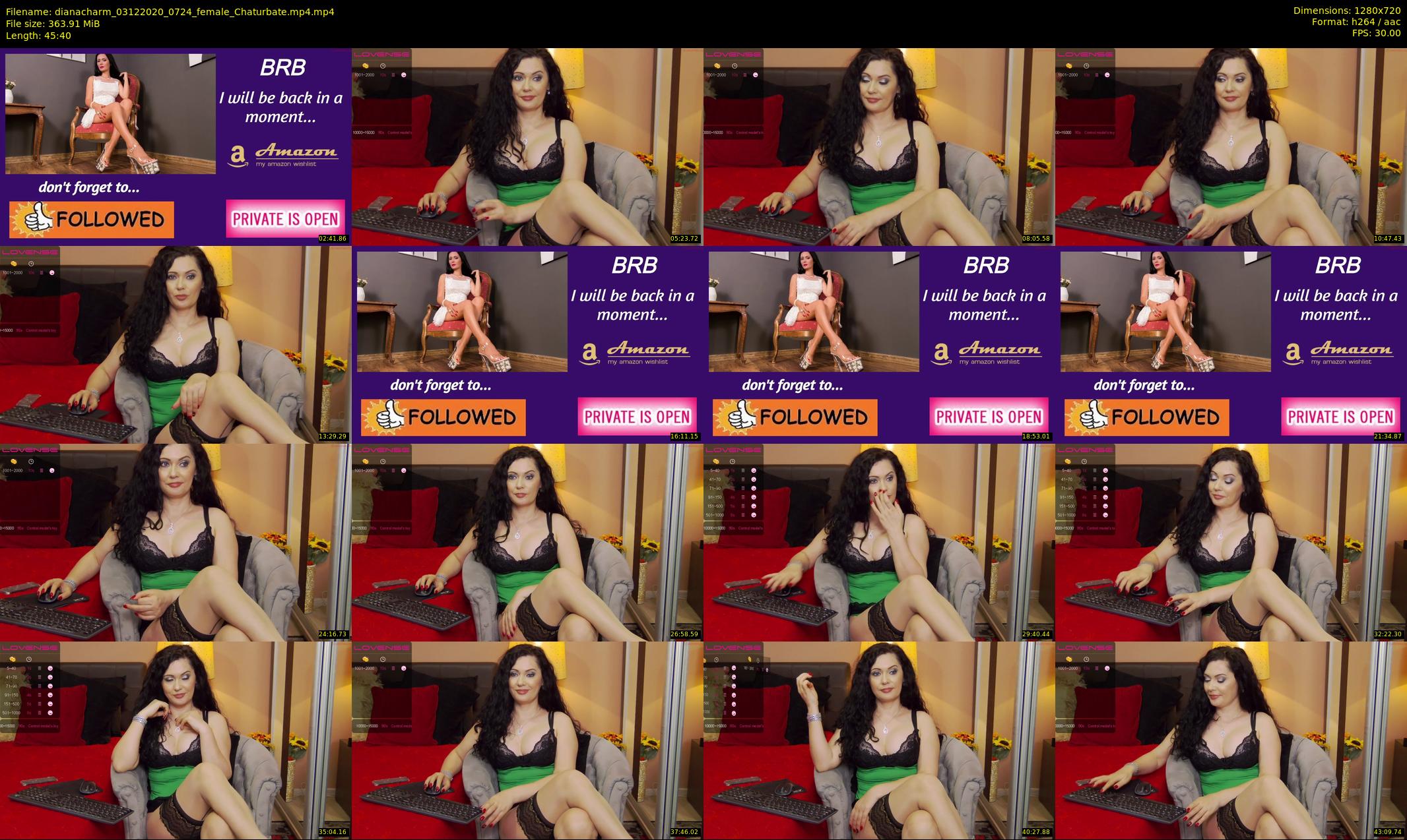 dianacharm — 46 minute Chaturbate female cam show recording, 720p, Dec 3, 2020