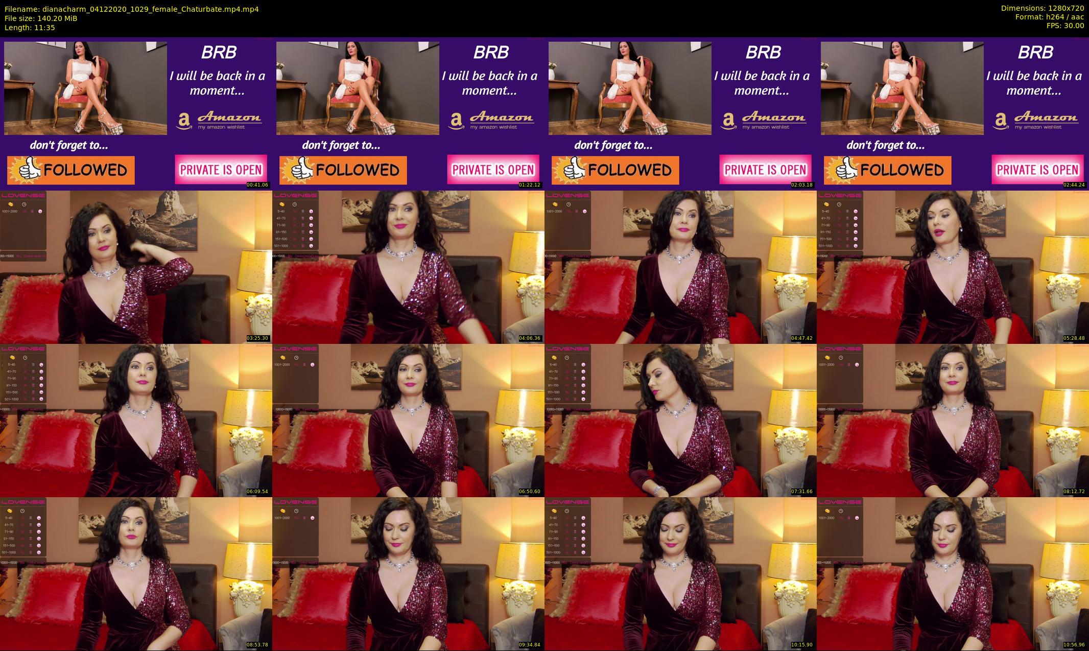 dianacharm — 12 minute Chaturbate female cam show recording, 720p, Dec 4, 2020