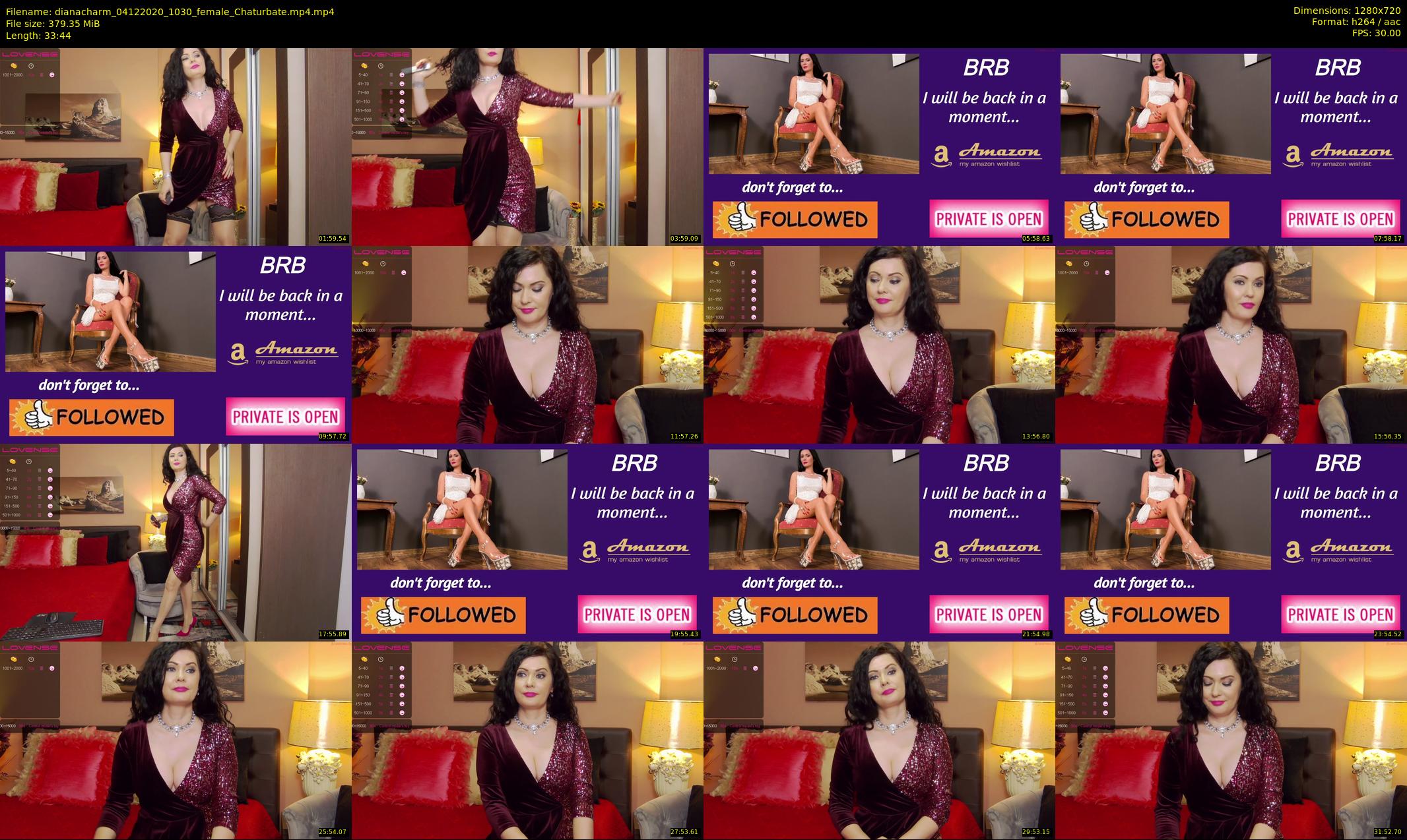 dianacharm — 34 minute Chaturbate female cam show recording, 720p, Dec 4, 2020