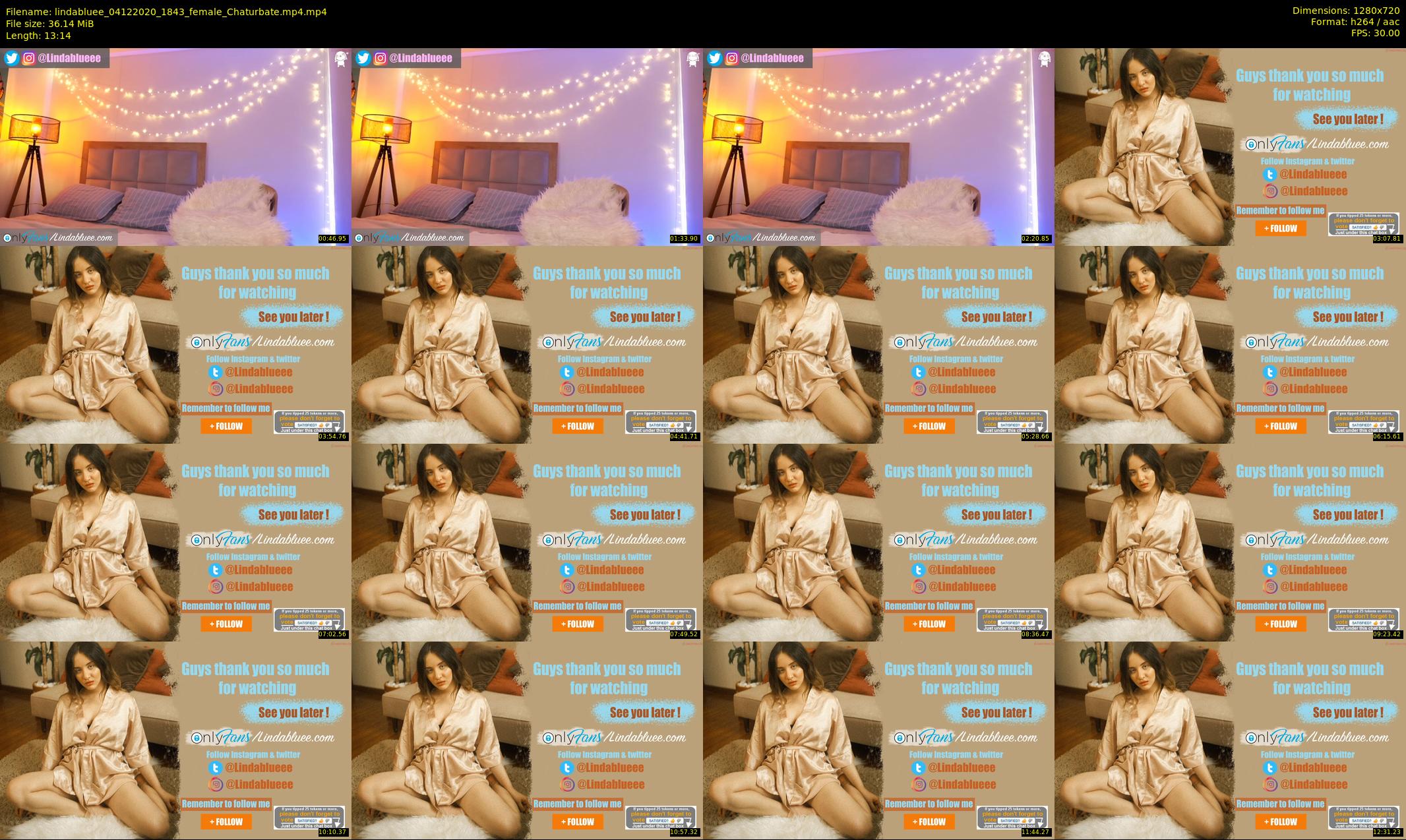 lindabluee — 14 minute Chaturbate female cam show recording, 720p, Dec 4, 2020