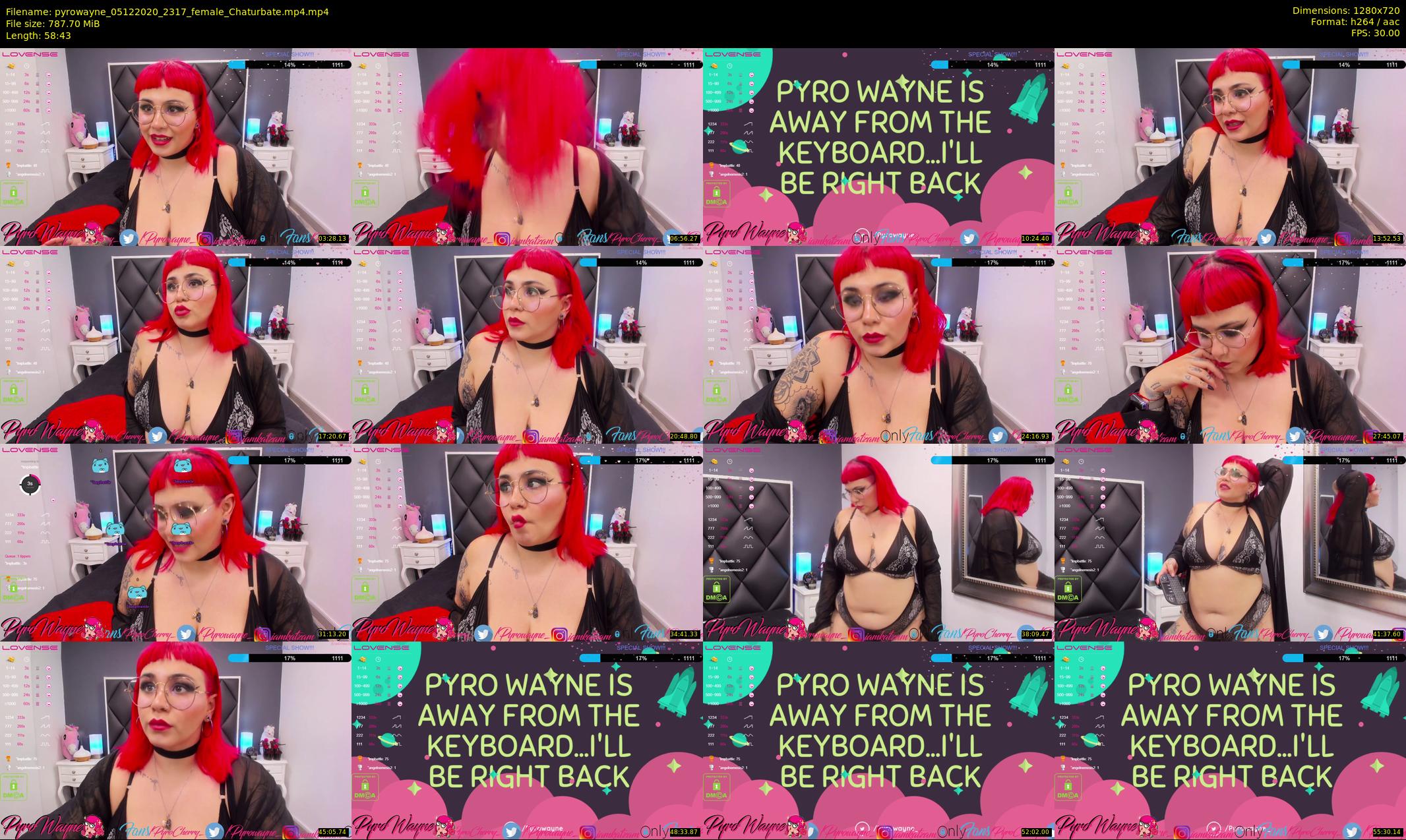 pyrowayne — 59 minute Chaturbate female cam show recording, 720p, Dec 5, 2020