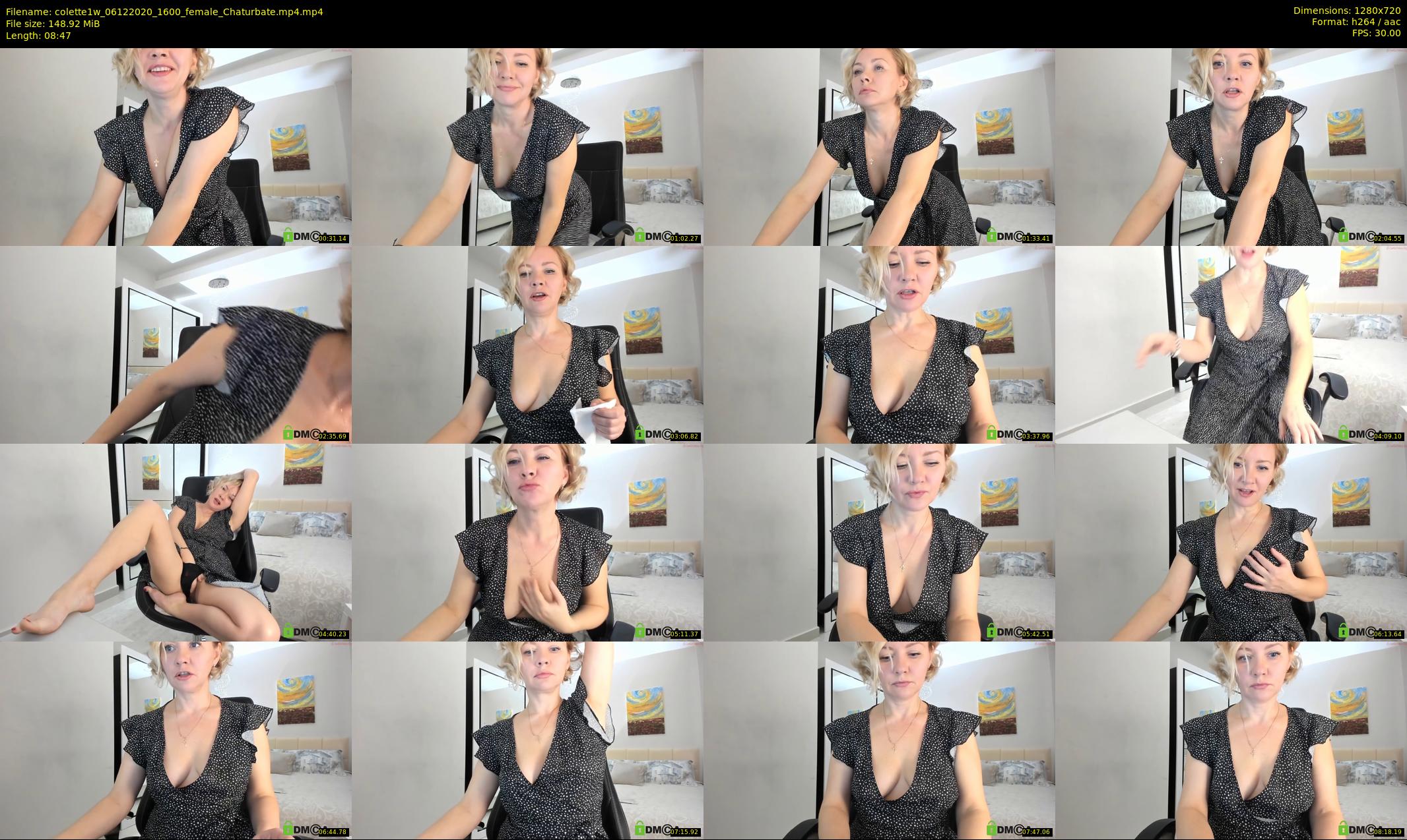 colette1w — 9 minute Chaturbate female cam show recording, 720p, Dec 6, 2020