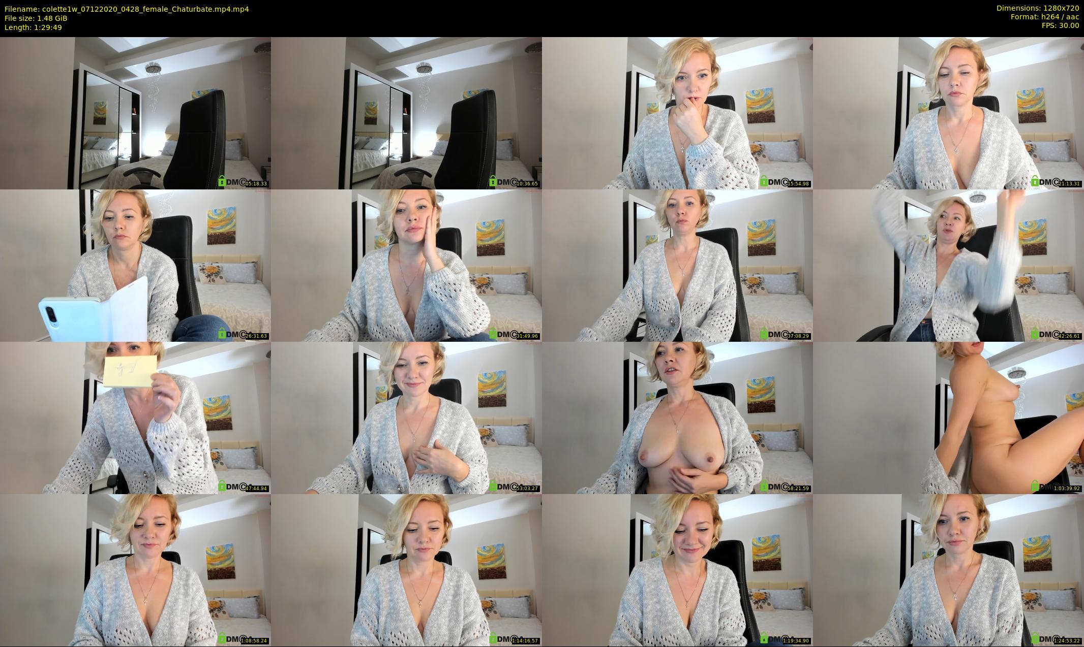 colette1w — 90 minute Chaturbate female cam show recording, 720p, Dec 7, 2020