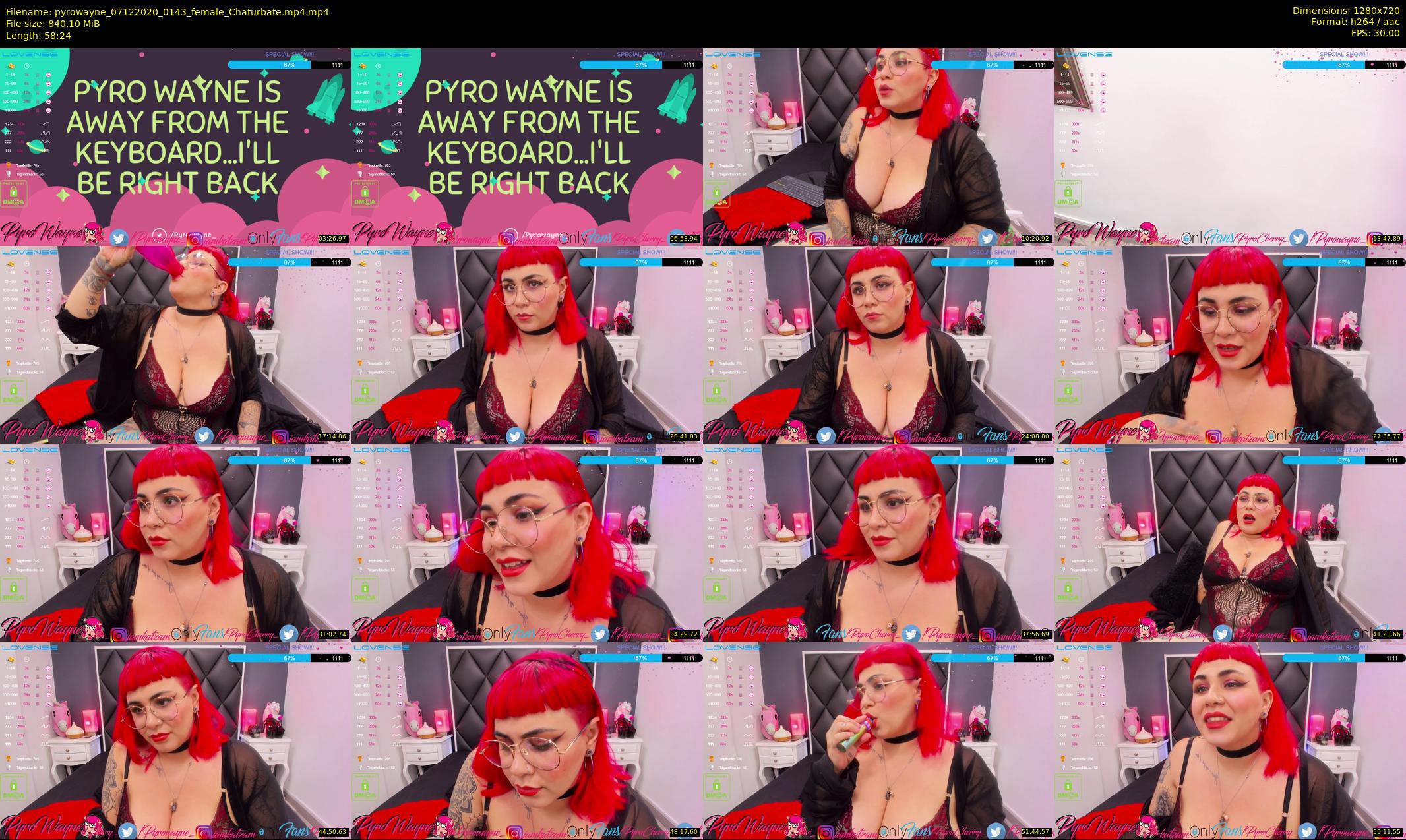 pyrowayne — 59 minute Chaturbate female cam show recording, 720p, Dec 7, 2020