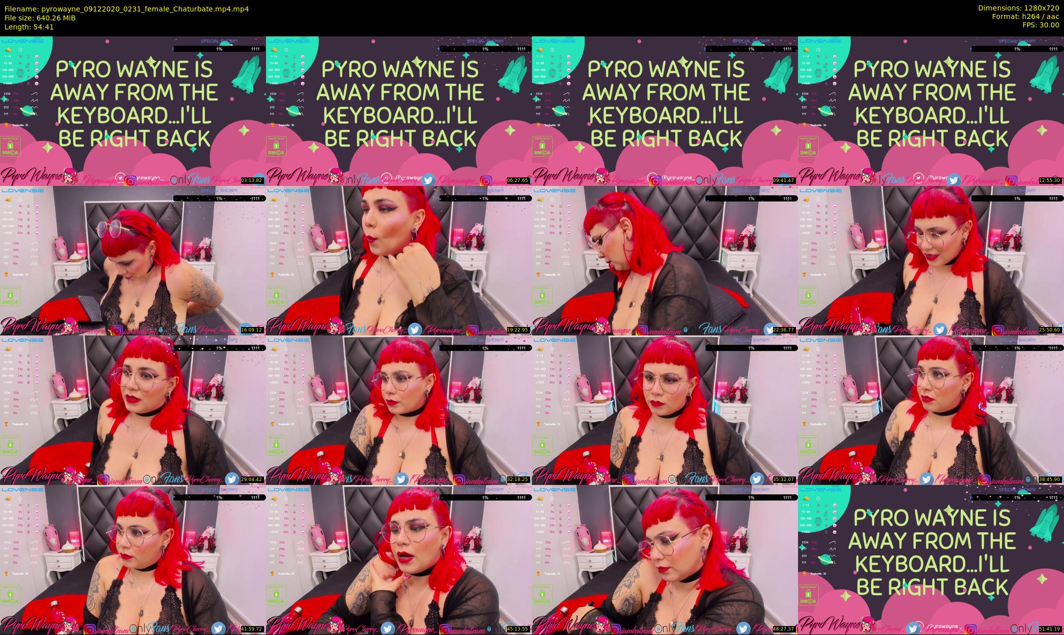 pyrowayne — 55 minute Chaturbate female cam show recording, 720p, Dec 9, 2020