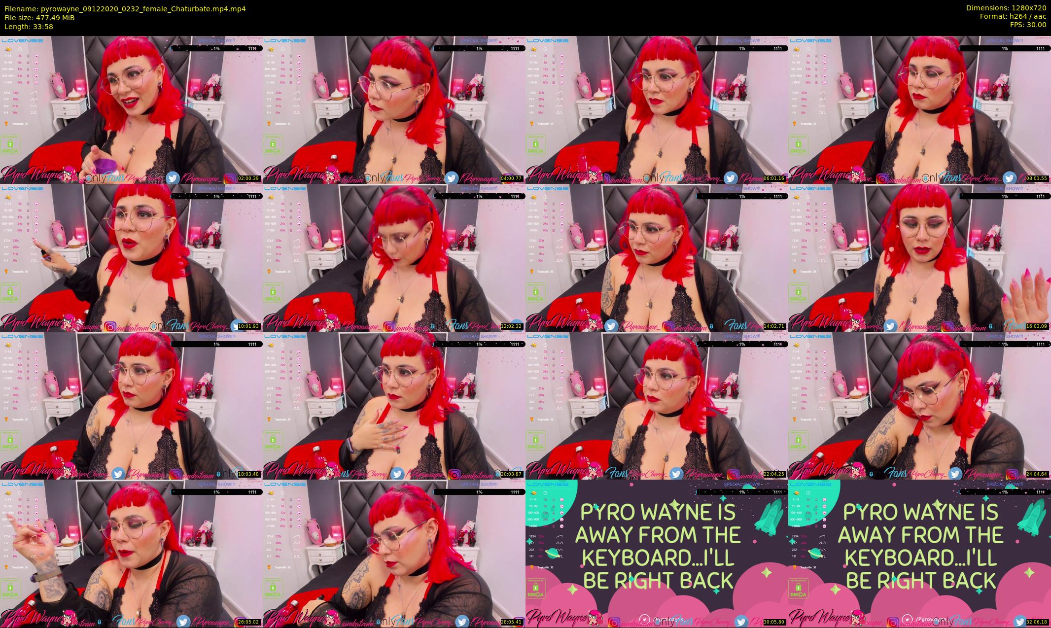 pyrowayne — 34 minute Chaturbate female cam show recording, 720p, Dec 9, 2020