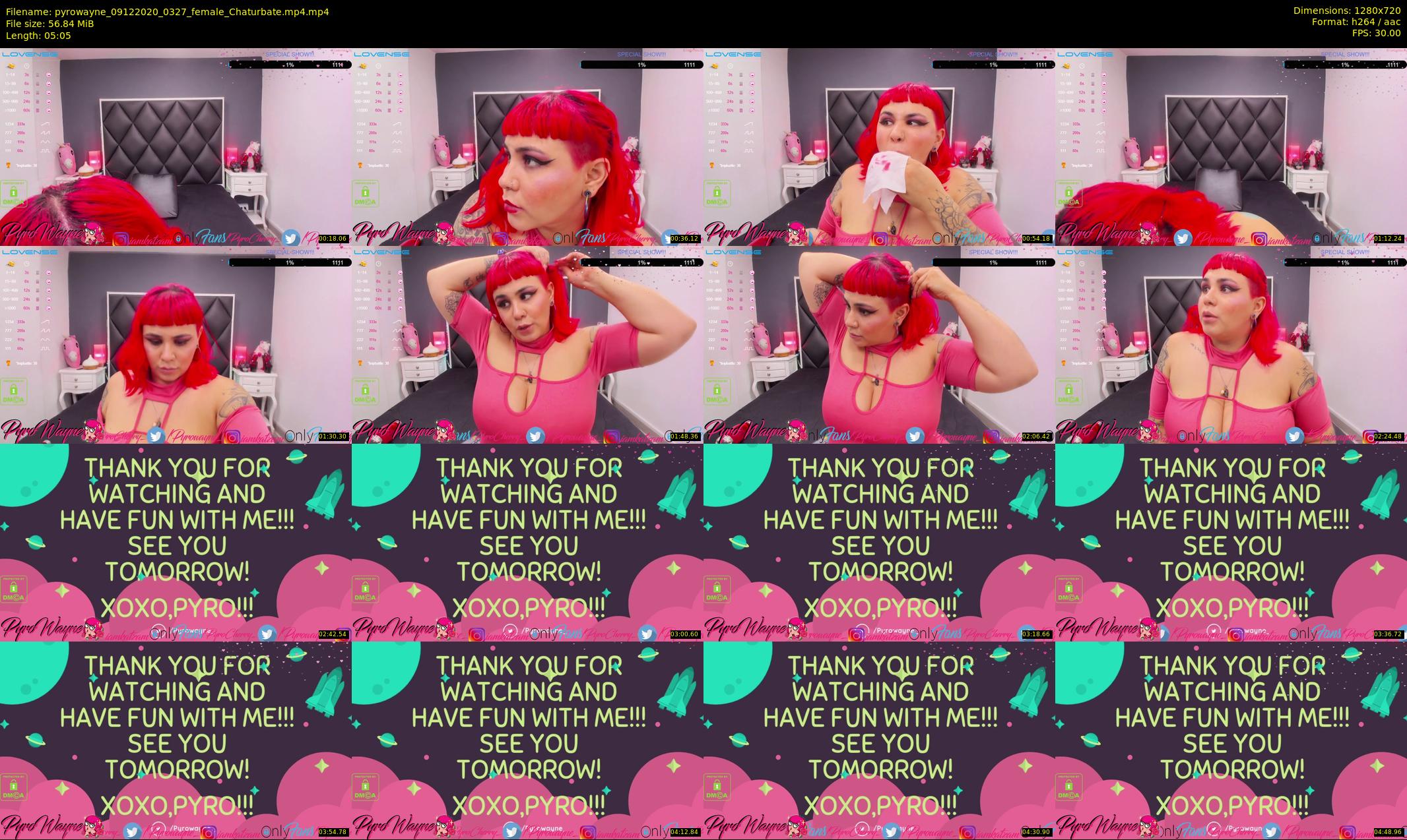 pyrowayne — 6 minute Chaturbate female cam show recording, 720p, Dec 9, 2020