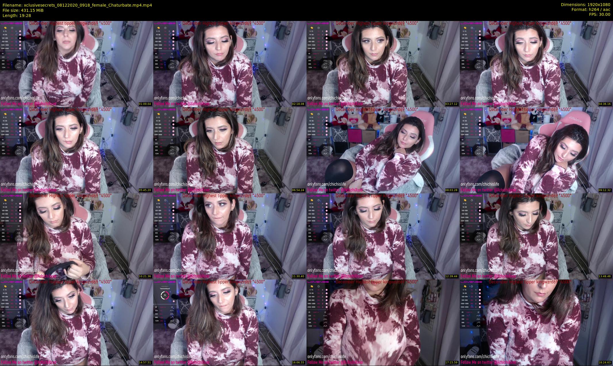 xclusivesecrets — 20 minute Chaturbate female cam show recording, 1080p, Dec 8, 2020