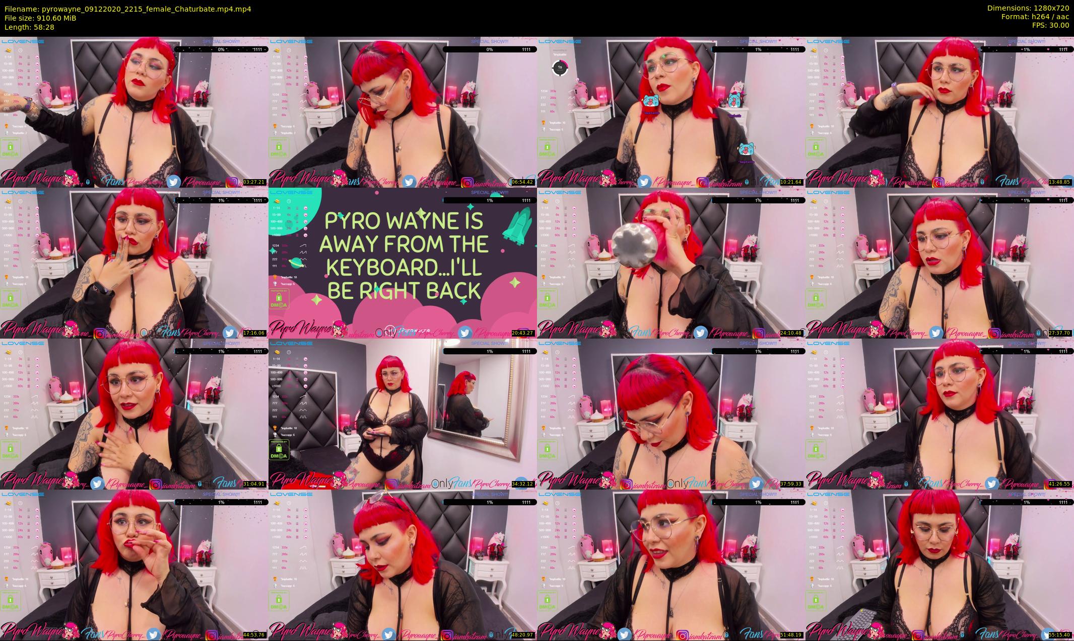 pyrowayne — 59 minute Chaturbate female cam show recording, 720p, Dec 9, 2020