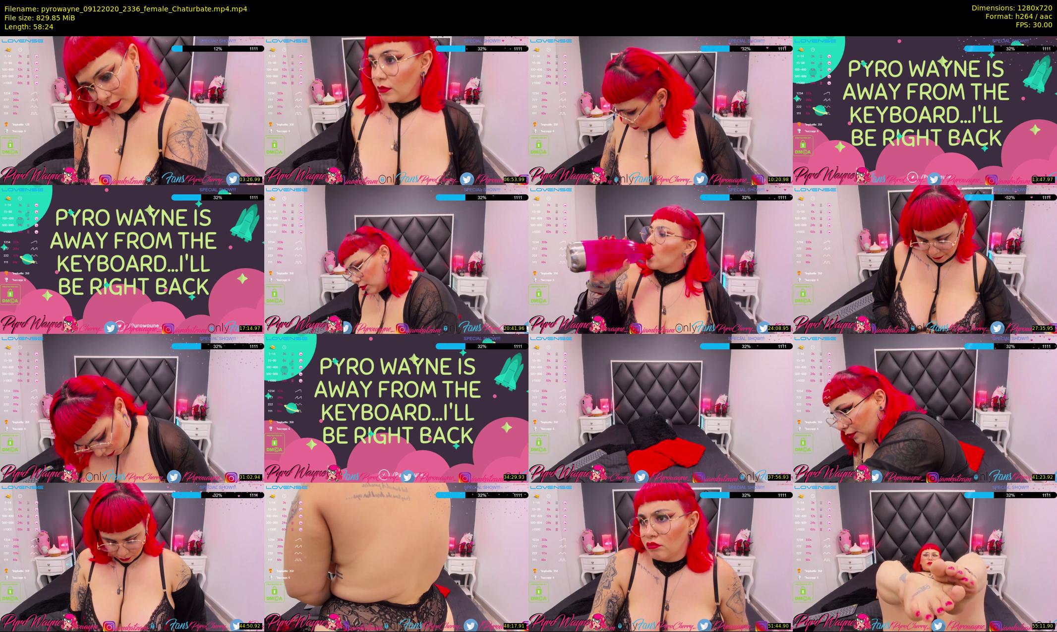 pyrowayne — 59 minute Chaturbate female cam show recording, 720p, Dec 9, 2020