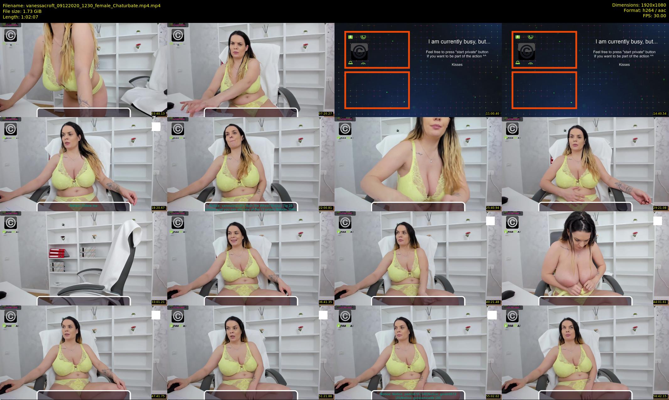 vanessacroft — 63 minute Chaturbate female cam show recording, 1080p, Dec 9, 2020