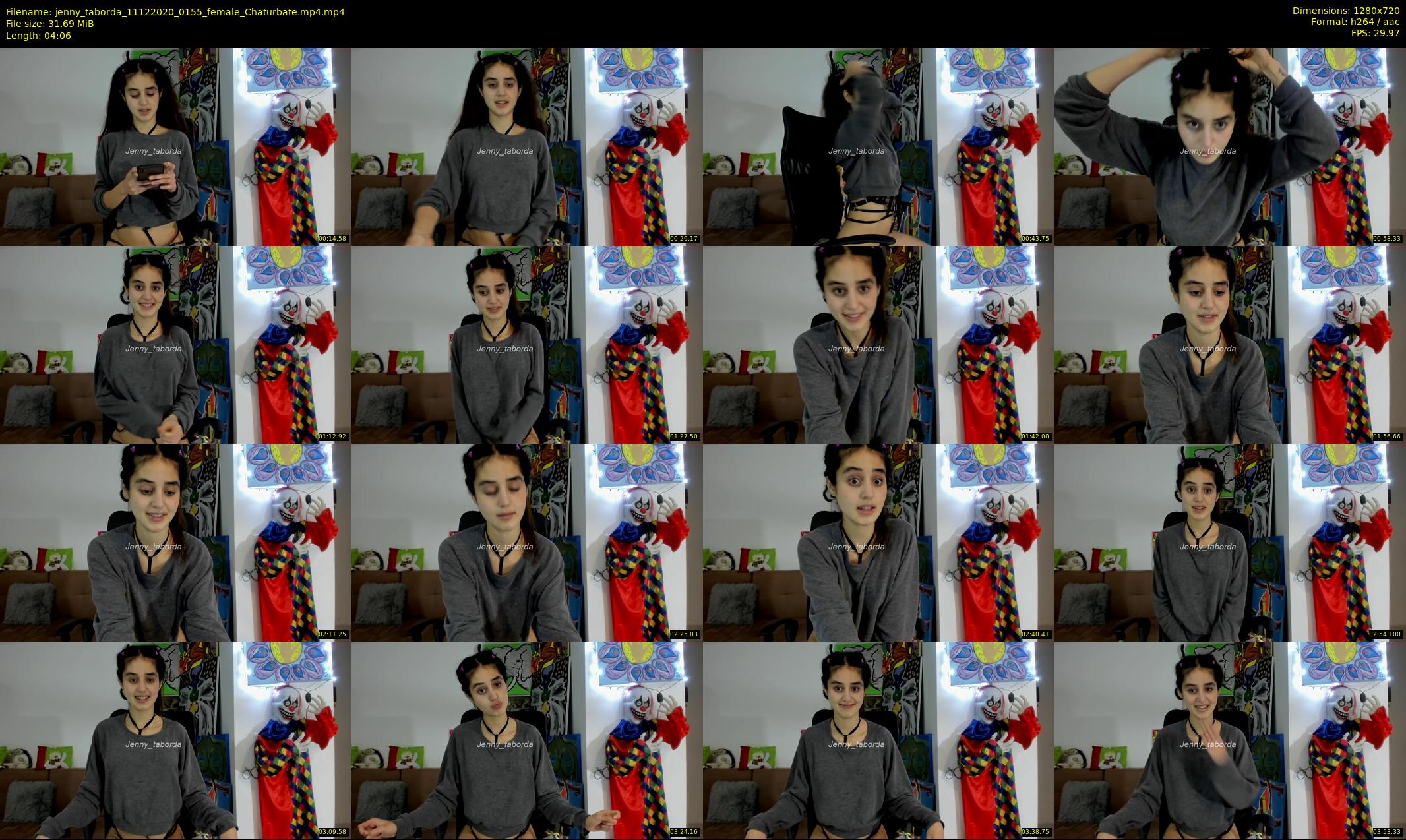 jenny_taborda — 5 minute Chaturbate female cam show recording, 720p, Dec 11, 2020