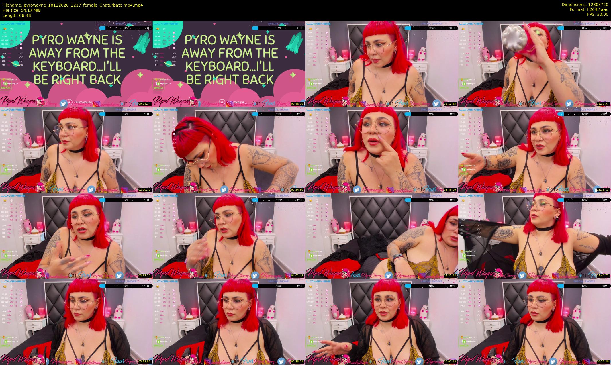 pyrowayne — 7 minute Chaturbate female cam show recording, 720p, Dec 10, 2020