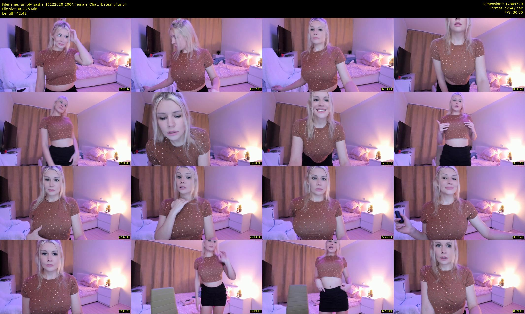 simply_sasha — 43 minute Chaturbate female cam show recording, 720p, Dec 10, 2020