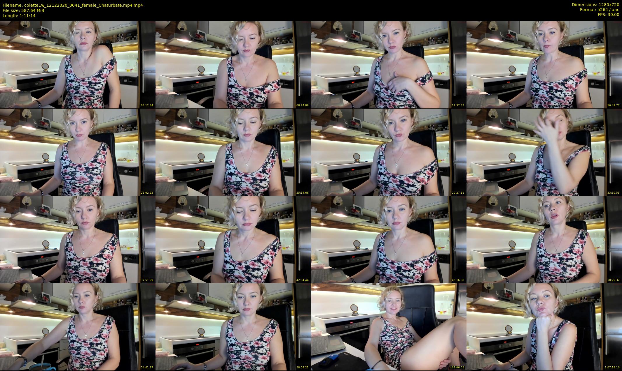 colette1w — 72 minute Chaturbate female cam show recording, 720p, Dec 12, 2020