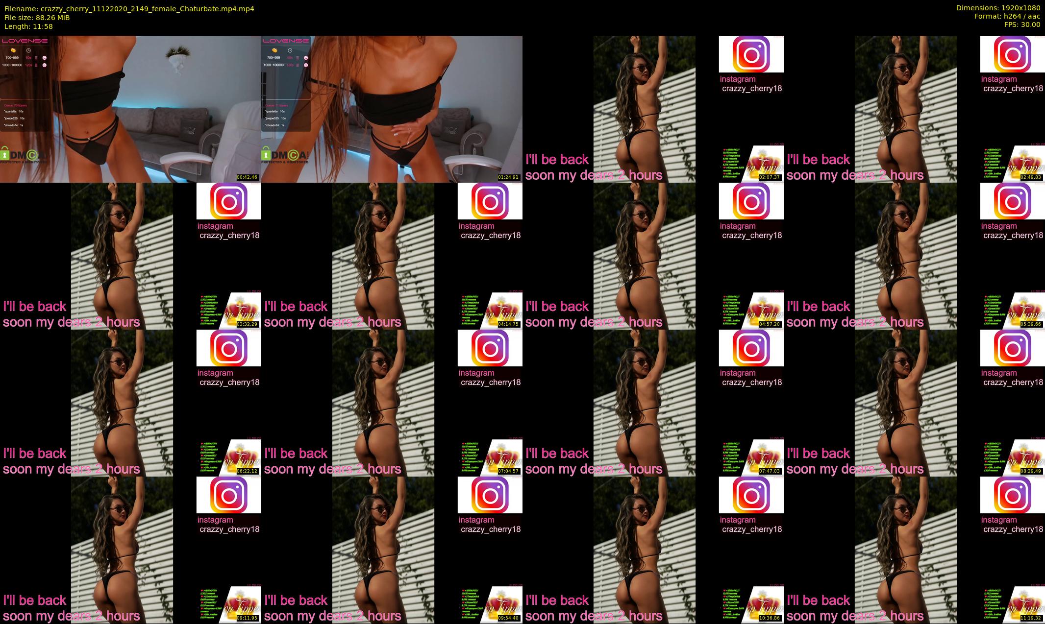 crazzy_cherry — 12 minute Chaturbate female cam show recording, 1080p, Dec 11, 2020