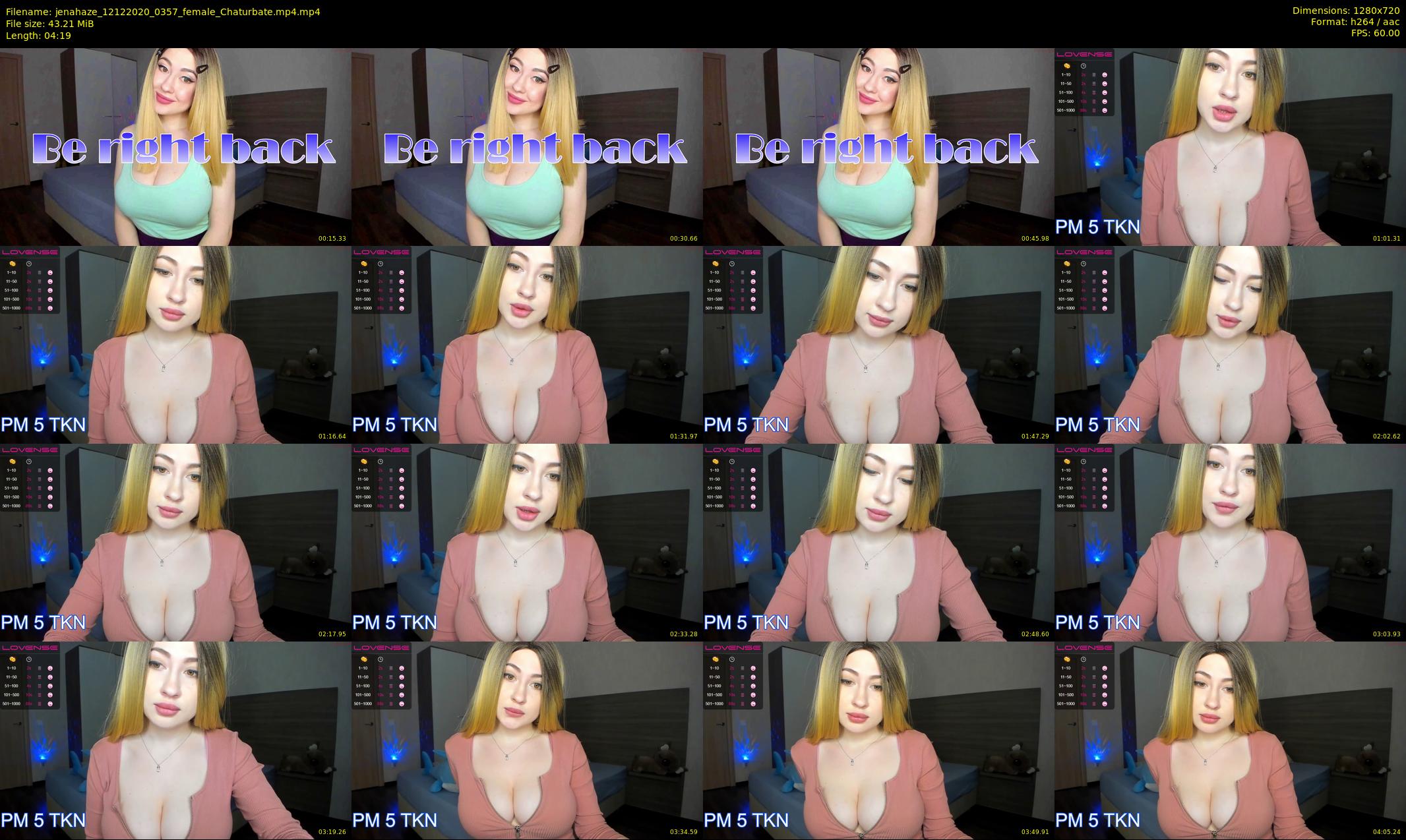 jenahaze — 5 minute Chaturbate female cam show recording, 720p, Dec 12, 2020
