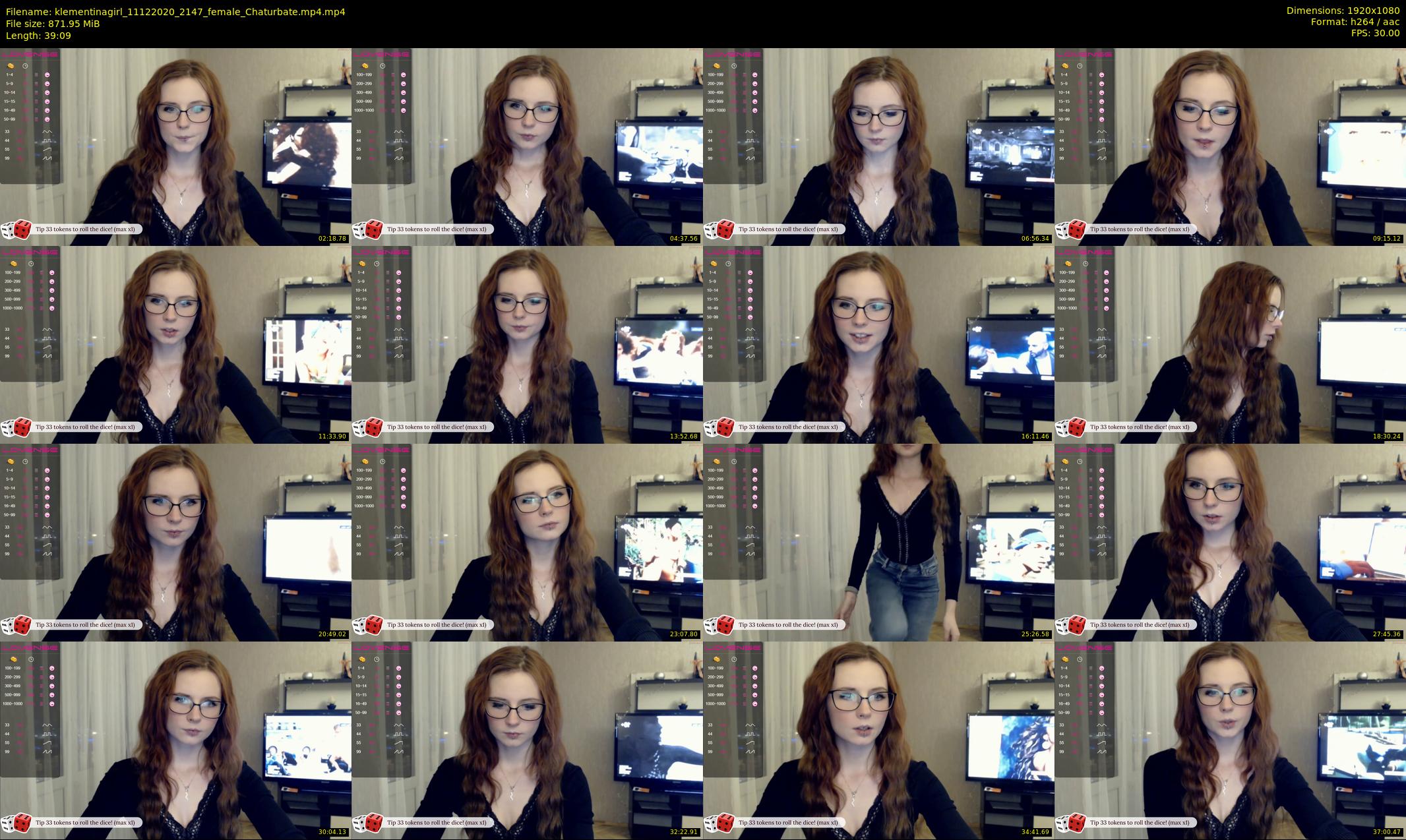 klementinagirl — 40 minute Chaturbate female cam show recording, 1080p, Dec 11, 2020