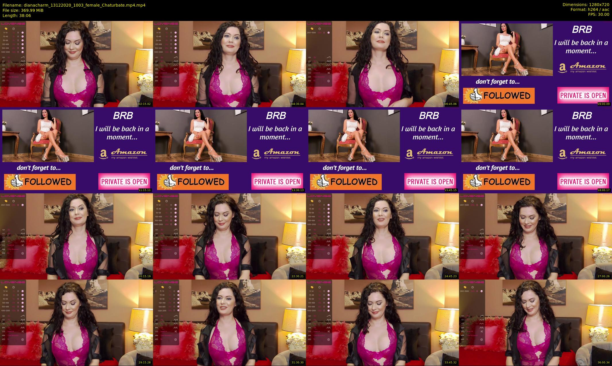 dianacharm — 39 minute Chaturbate female cam show recording, 720p, Dec 13, 2020