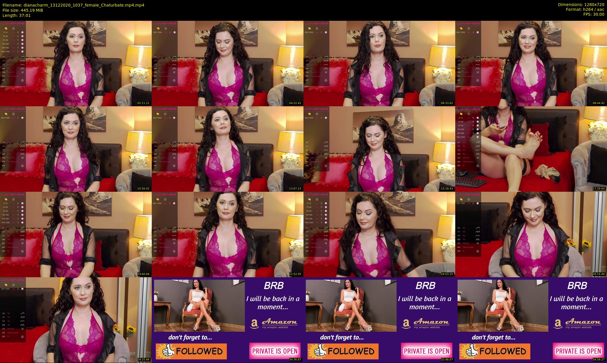 dianacharm — 38 minute Chaturbate female cam show recording, 720p, Dec 13, 2020