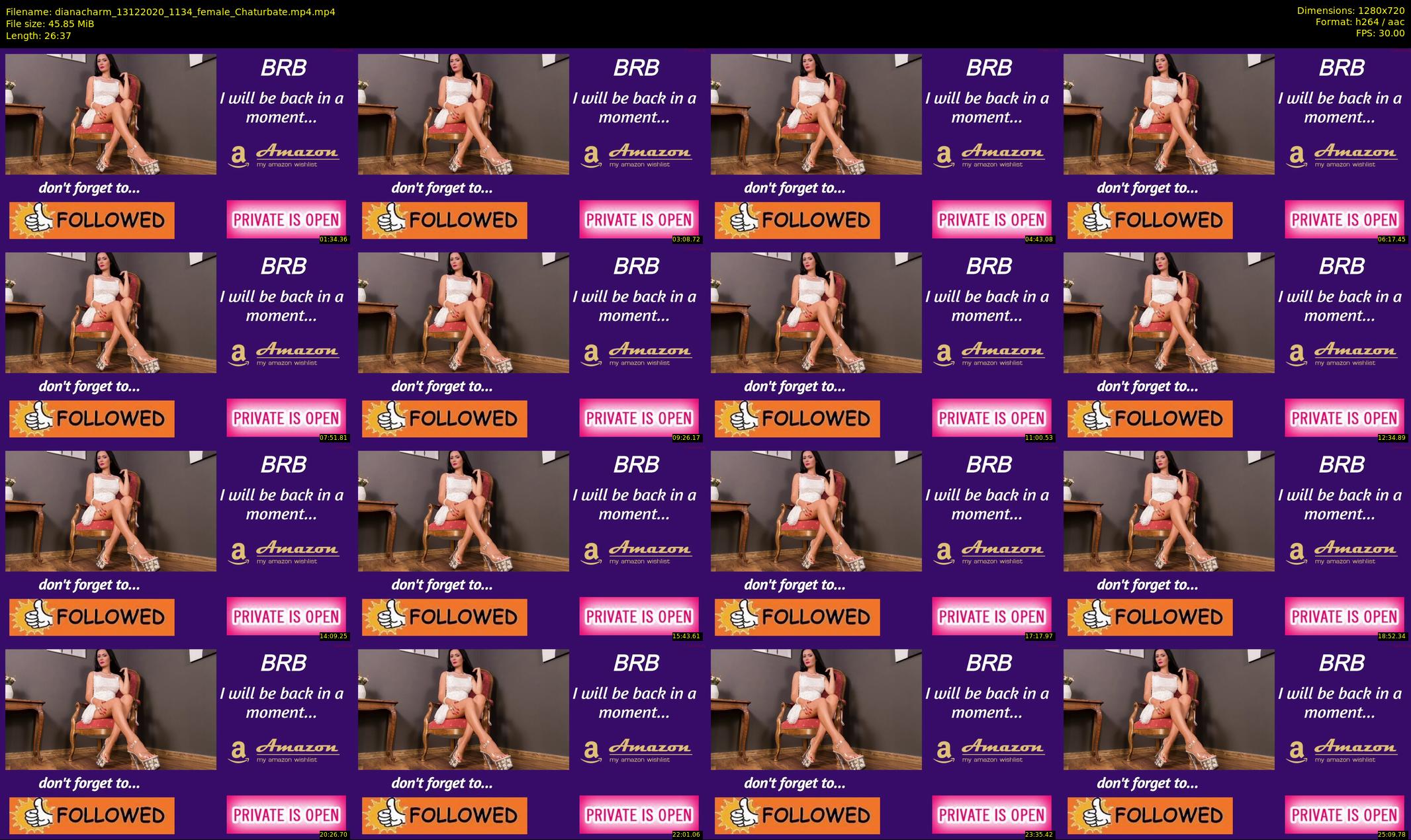 dianacharm — 27 minute Chaturbate female cam show recording, 720p, Dec 13, 2020