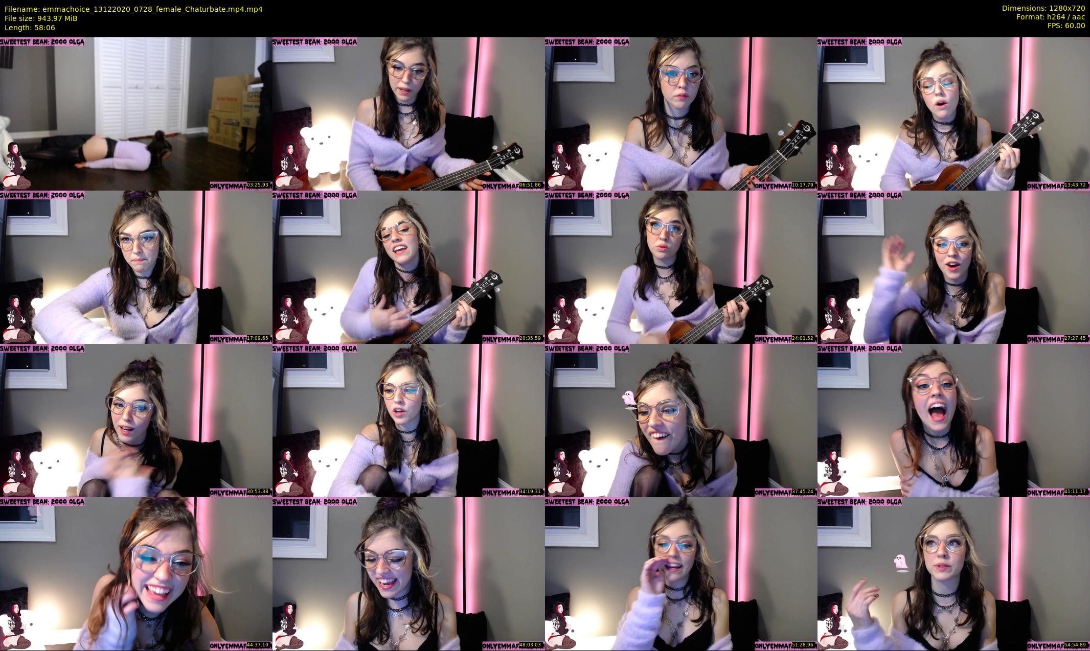 emmachoice — 59 minute Chaturbate female cam show recording, 720p, Dec 13, 2020