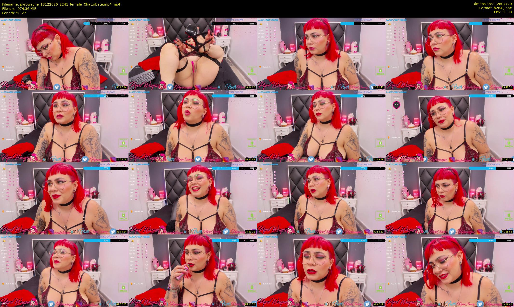 pyrowayne — 59 minute Chaturbate female cam show recording, 720p, Dec 13, 2020