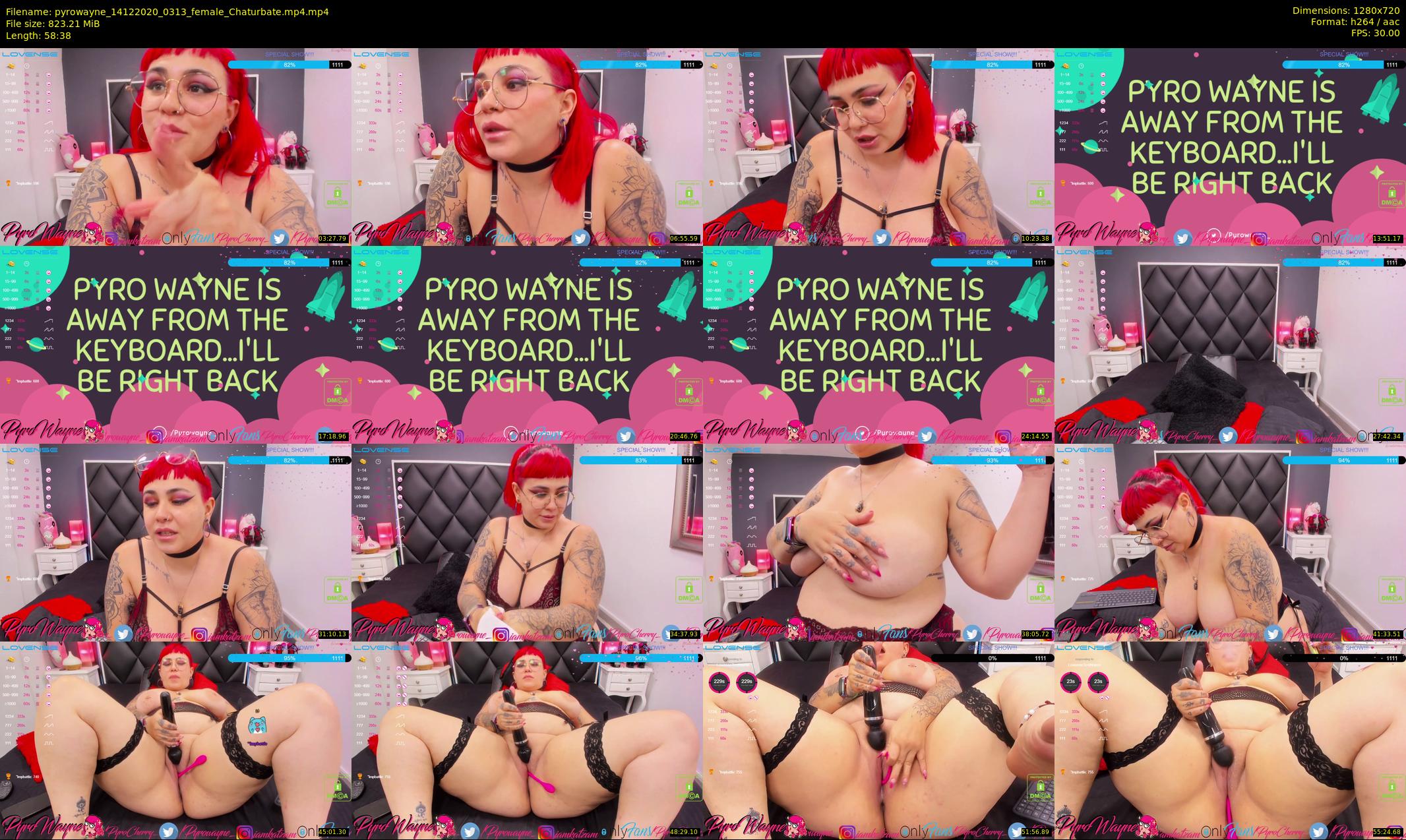 pyrowayne — 59 minute Chaturbate female cam show recording, 720p, Dec 14, 2020