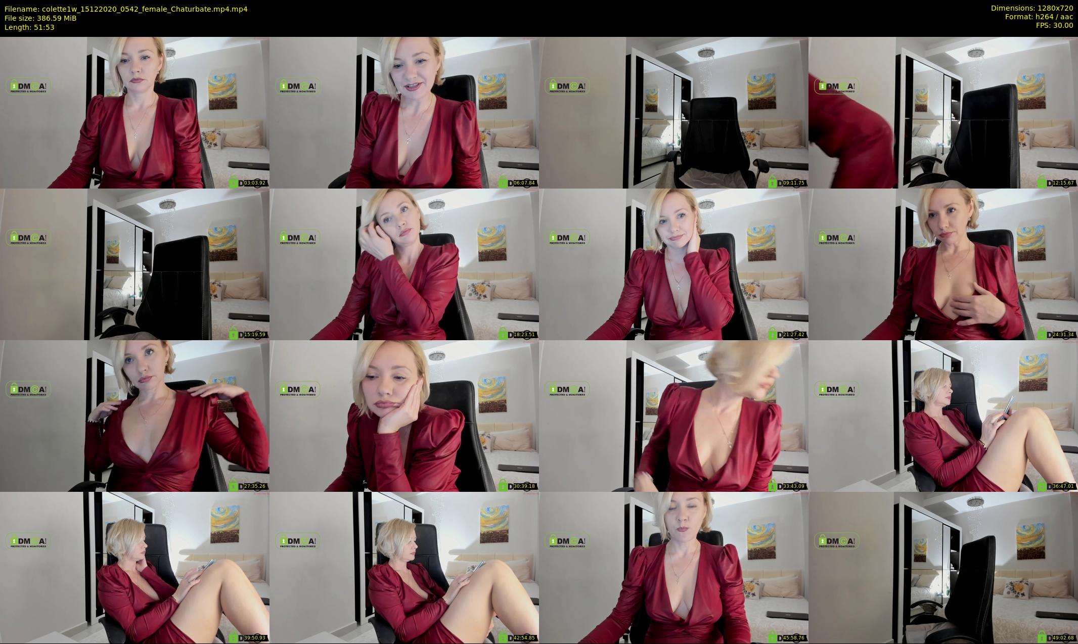colette1w — 52 minute Chaturbate female cam show recording, 720p, Dec 15, 2020
