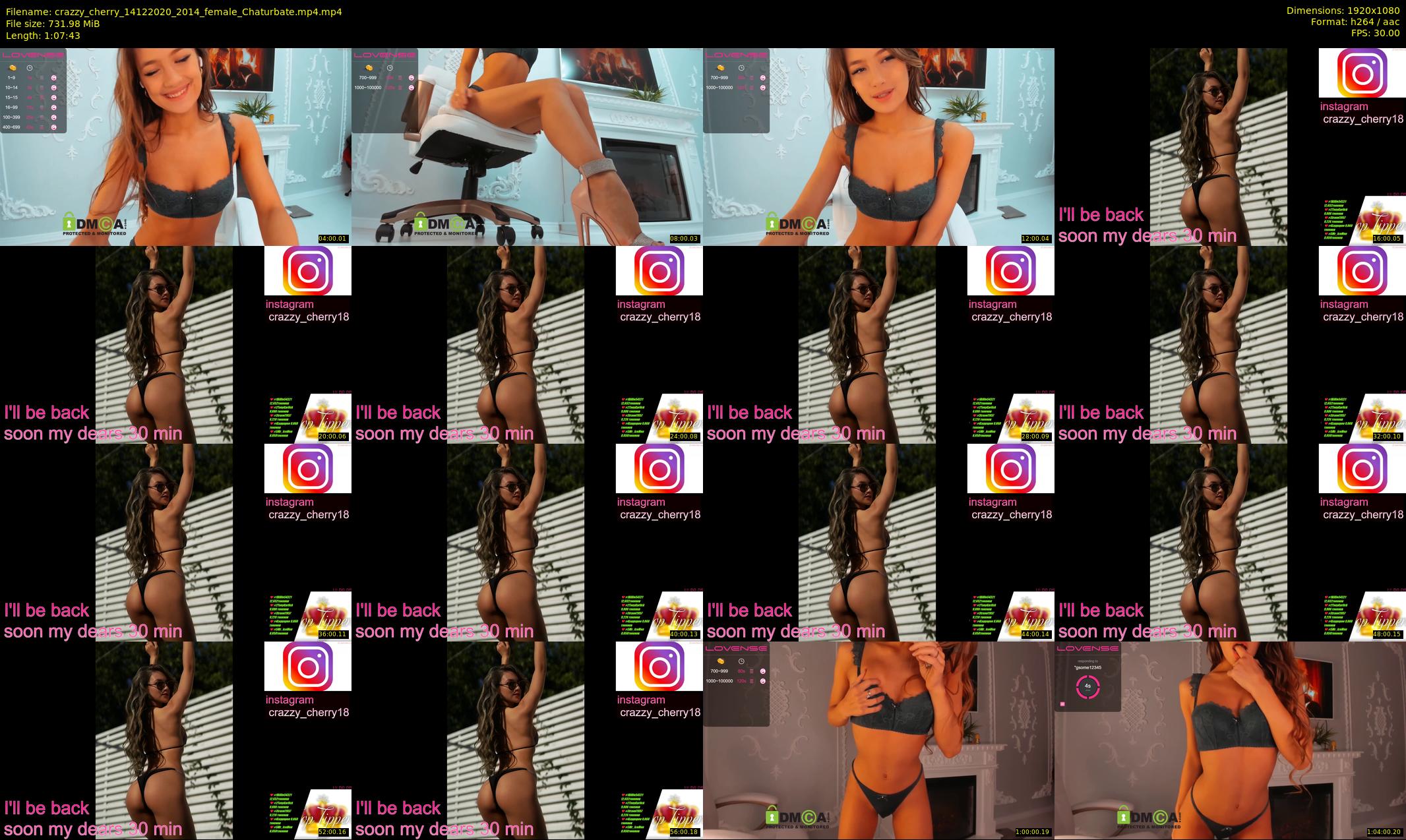 crazzy_cherry — 68 minute Chaturbate female cam show recording, 1080p, Dec 14, 2020