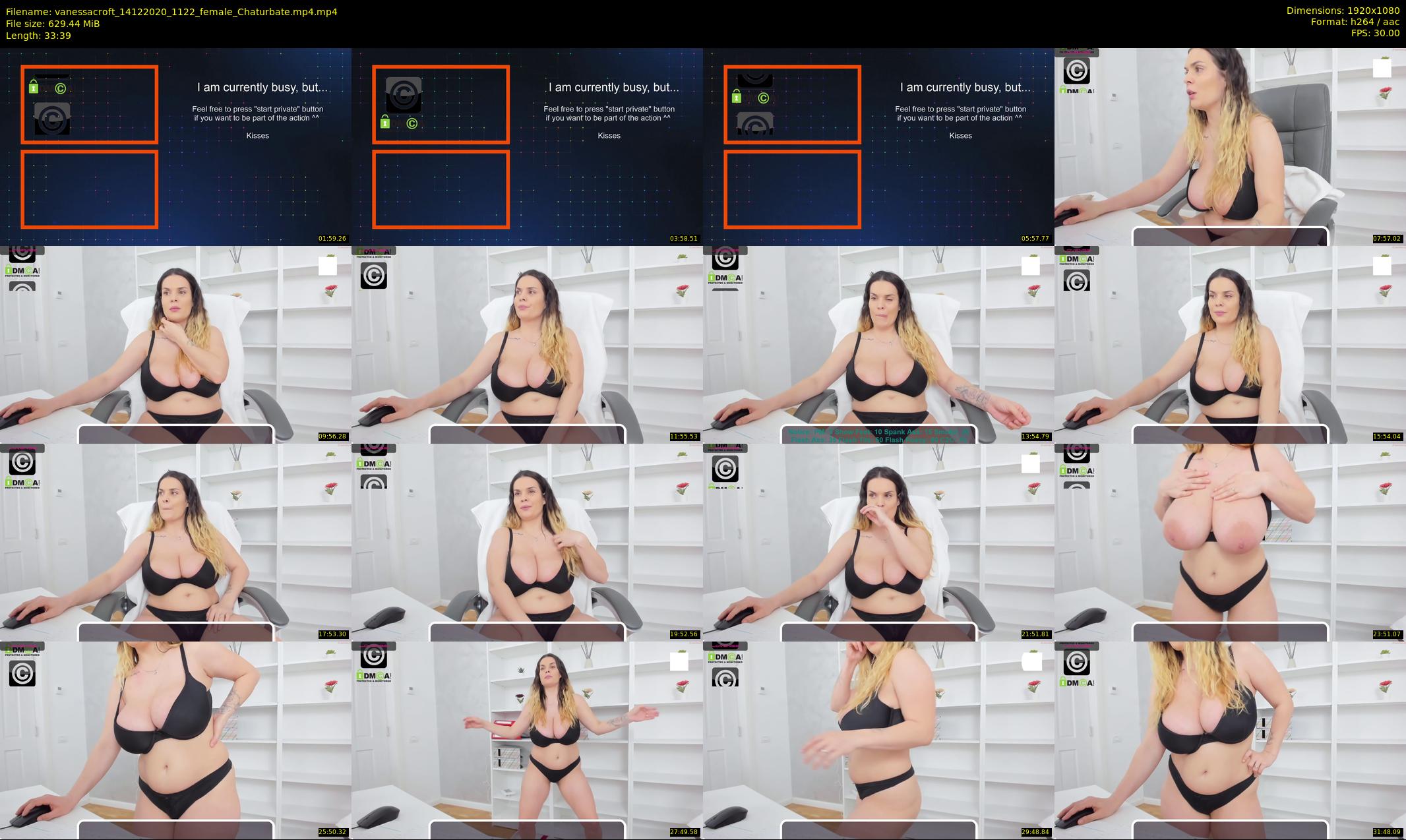 vanessacroft — 34 minute Chaturbate female cam show recording, 1080p, Dec 14, 2020