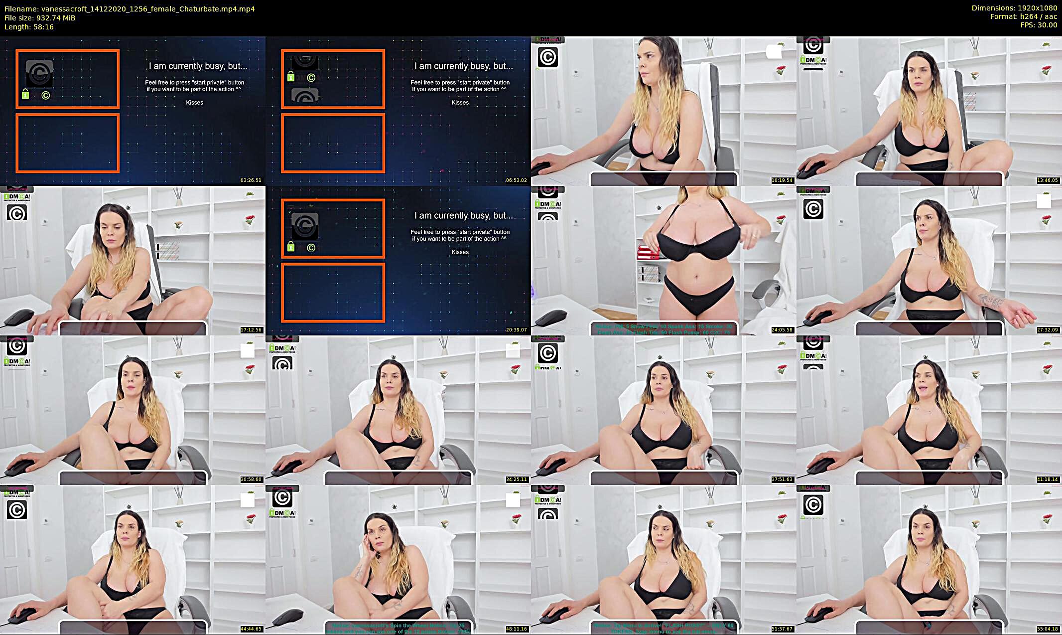 vanessacroft — 59 minute Chaturbate female cam show recording, 1080p, Dec 14, 2020