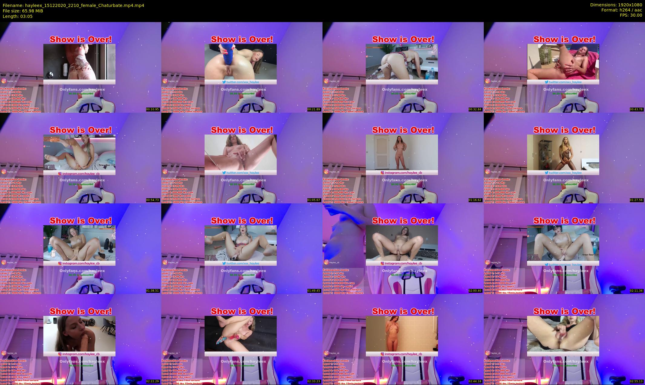 hayleex — 4 minute Chaturbate female cam show recording, 1080p, Dec 15, 2020