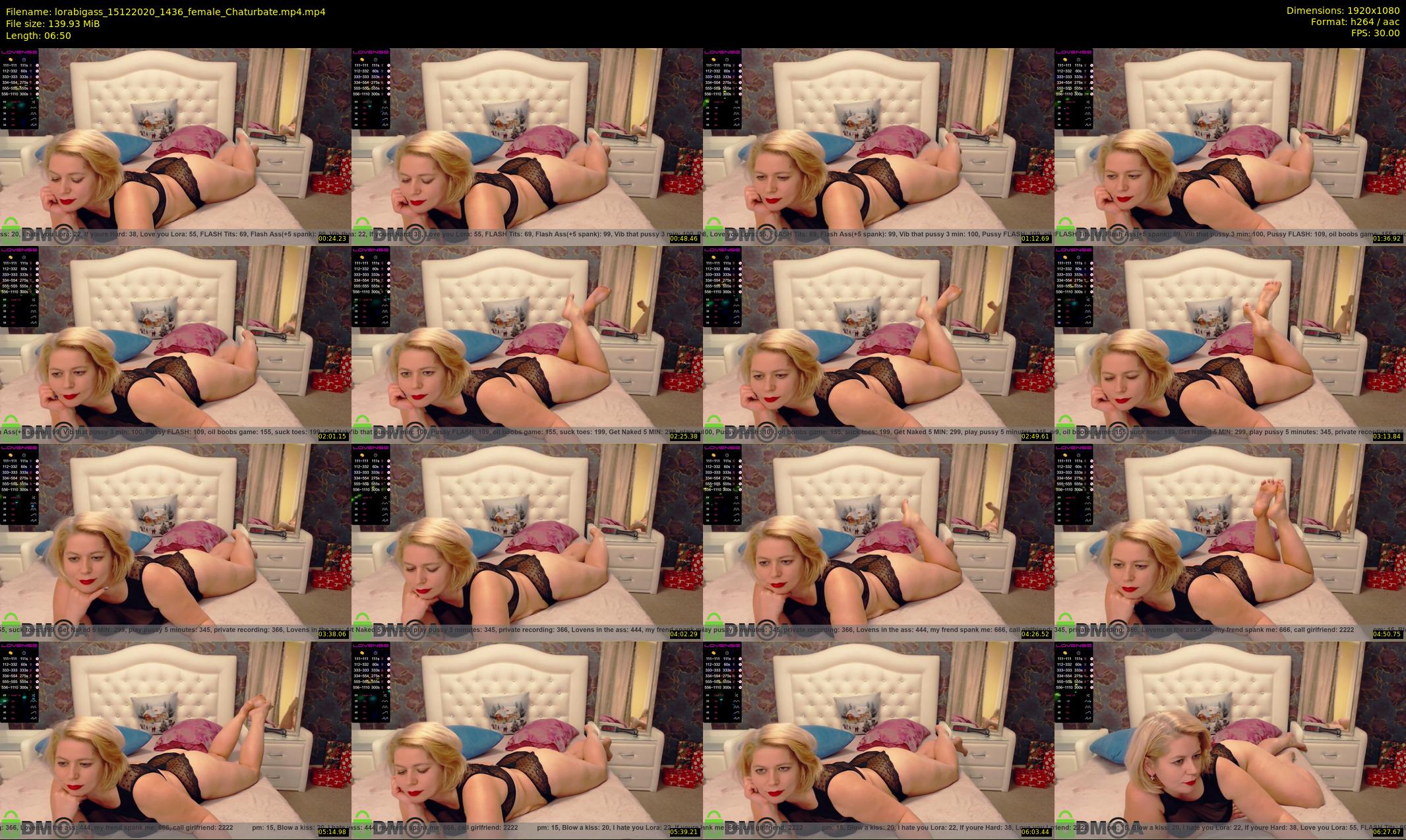 lorabigass — 7 minute Chaturbate female cam show recording, 1080p, Dec 15, 2020