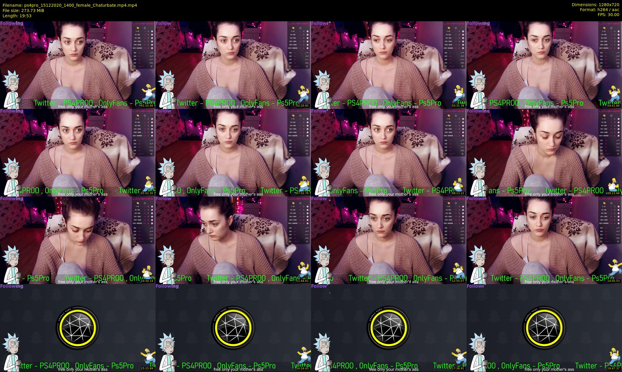ps4pro — 20 minute Chaturbate female cam show recording, 720p, Dec 15, 2020
