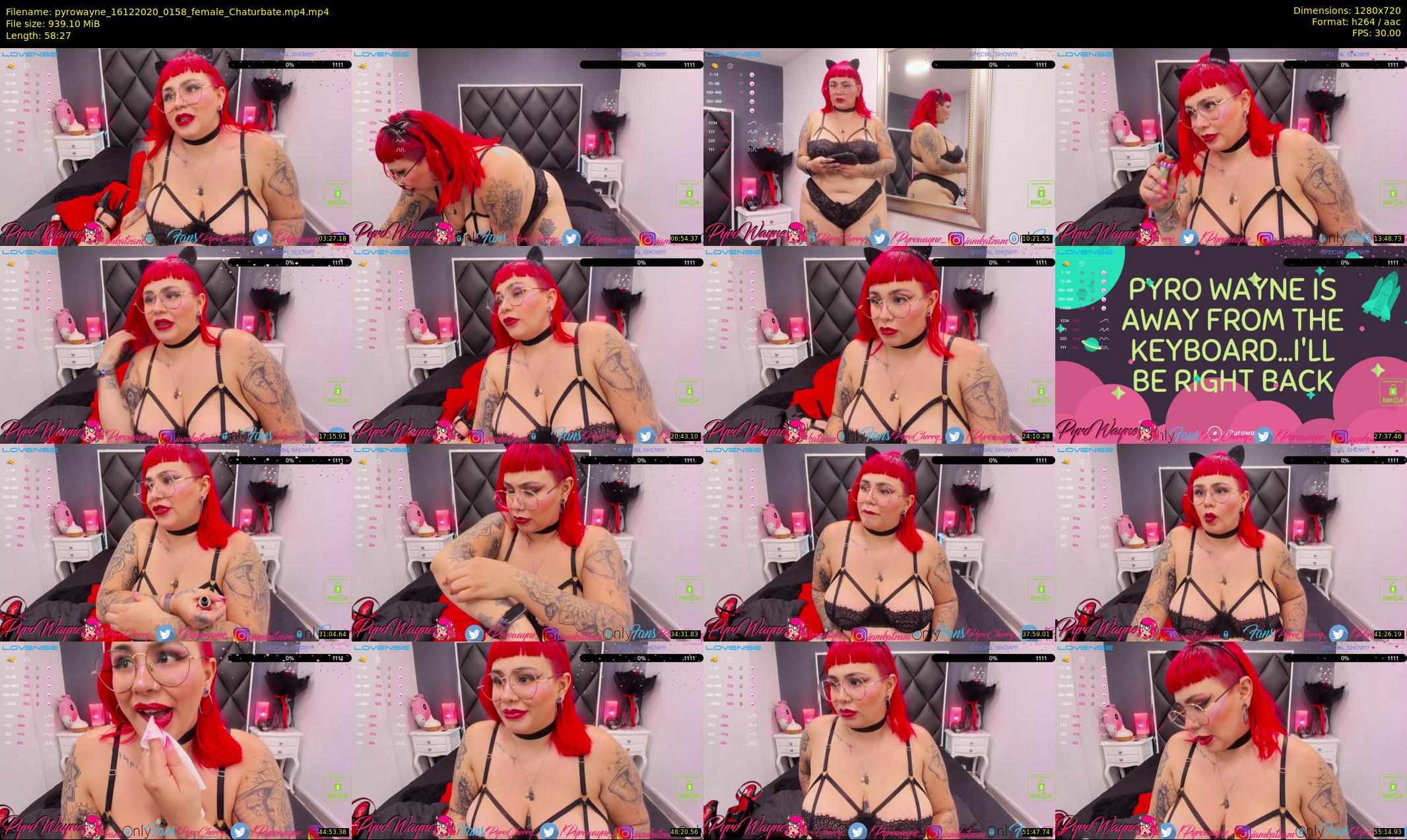 pyrowayne — 59 minute Chaturbate female cam show recording, 720p, Dec 16, 2020