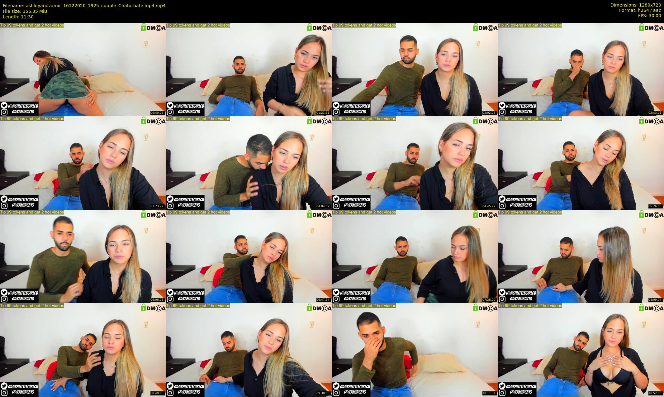 ashleyandzamir — 12 minute Chaturbate couple cam show recording, 720p, Dec 16, 2020