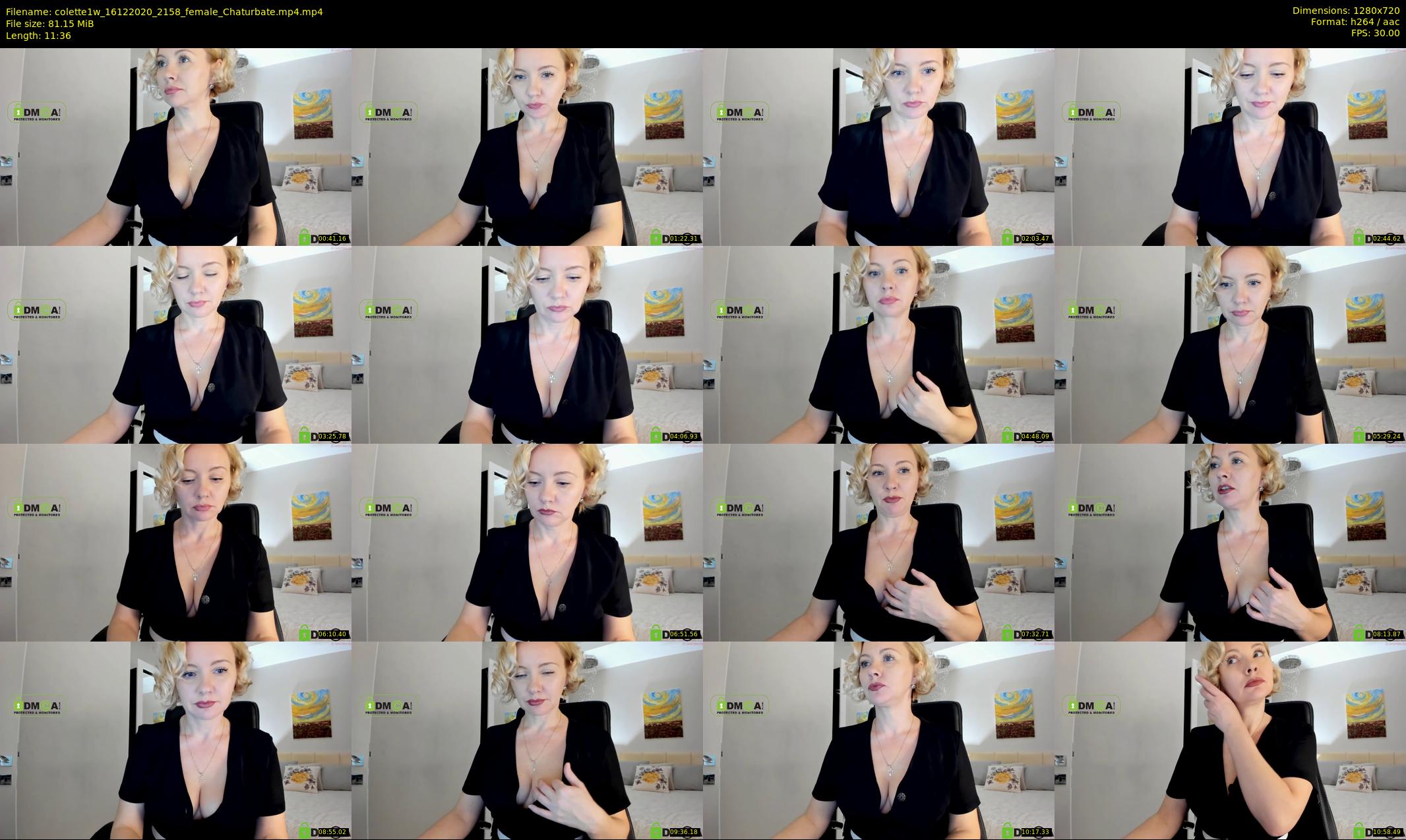colette1w — 12 minute Chaturbate female cam show recording, 720p, Dec 16, 2020