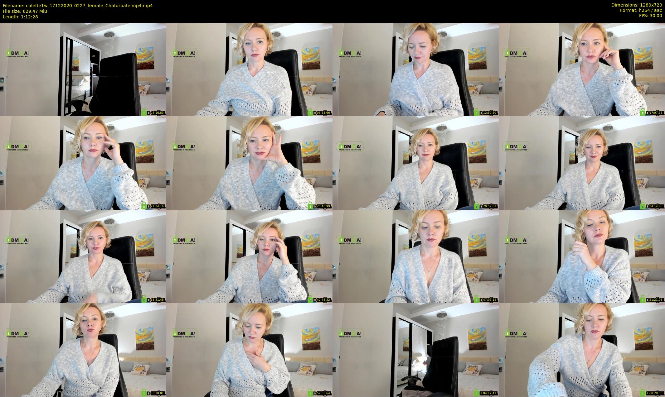 colette1w — 73 minute Chaturbate female cam show recording, 720p, Dec 17, 2020